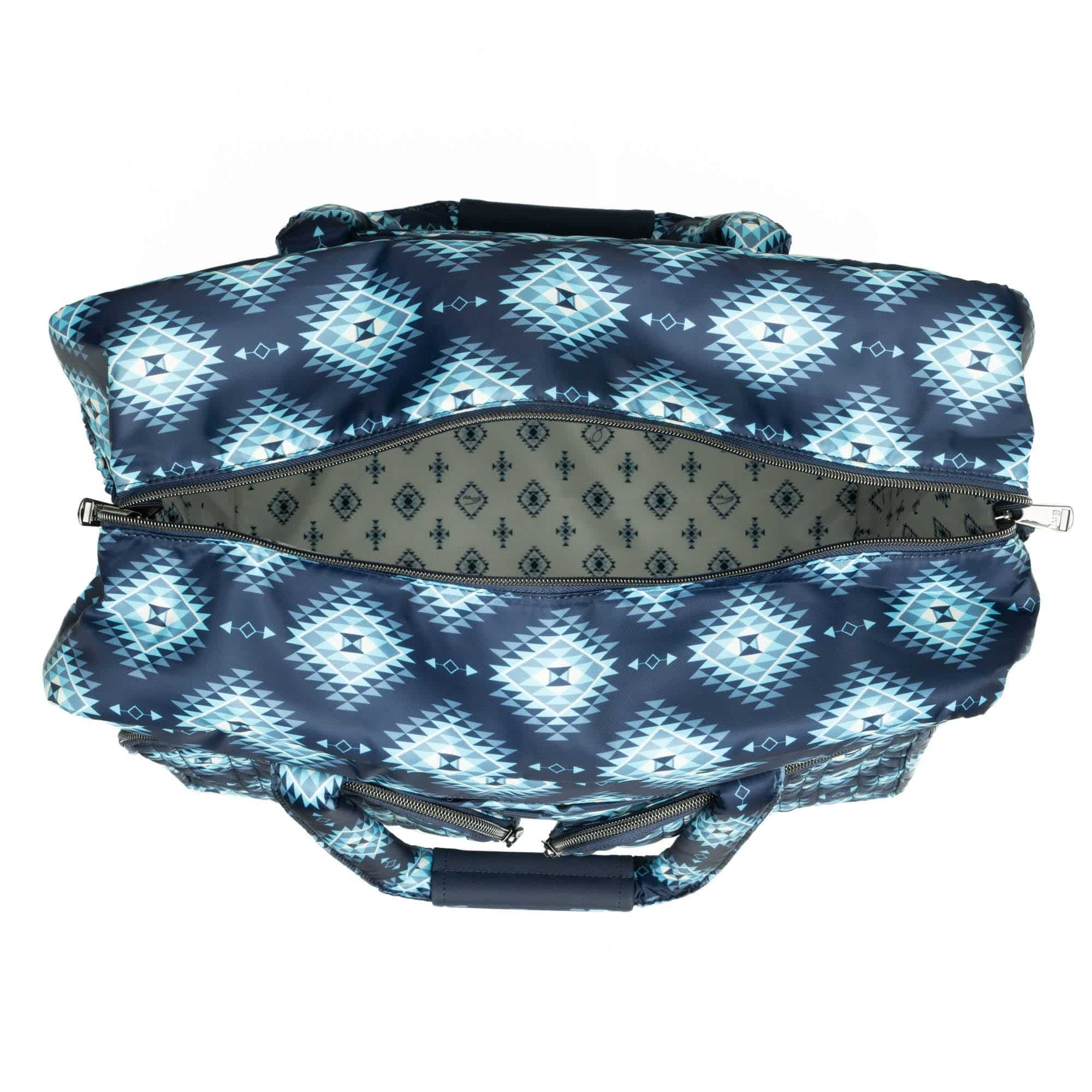 Guild Collection Classic Drifter Duffel - CRYSTAL HONEYCOMB BLUE - DrifterMD_CrystalHoneycombBlue_05