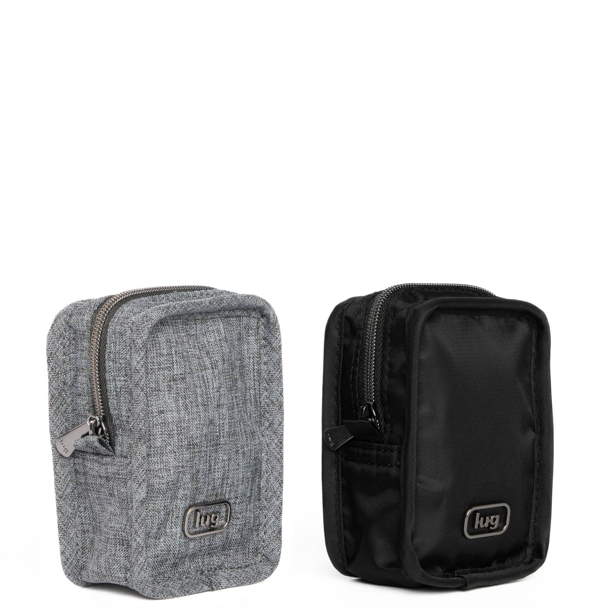 Drizzle Mini Zip Storage Pouch - 2pc Set - BLACK HEATHER GREY - Drizzle2pc_HeatherGreyBlack_02
