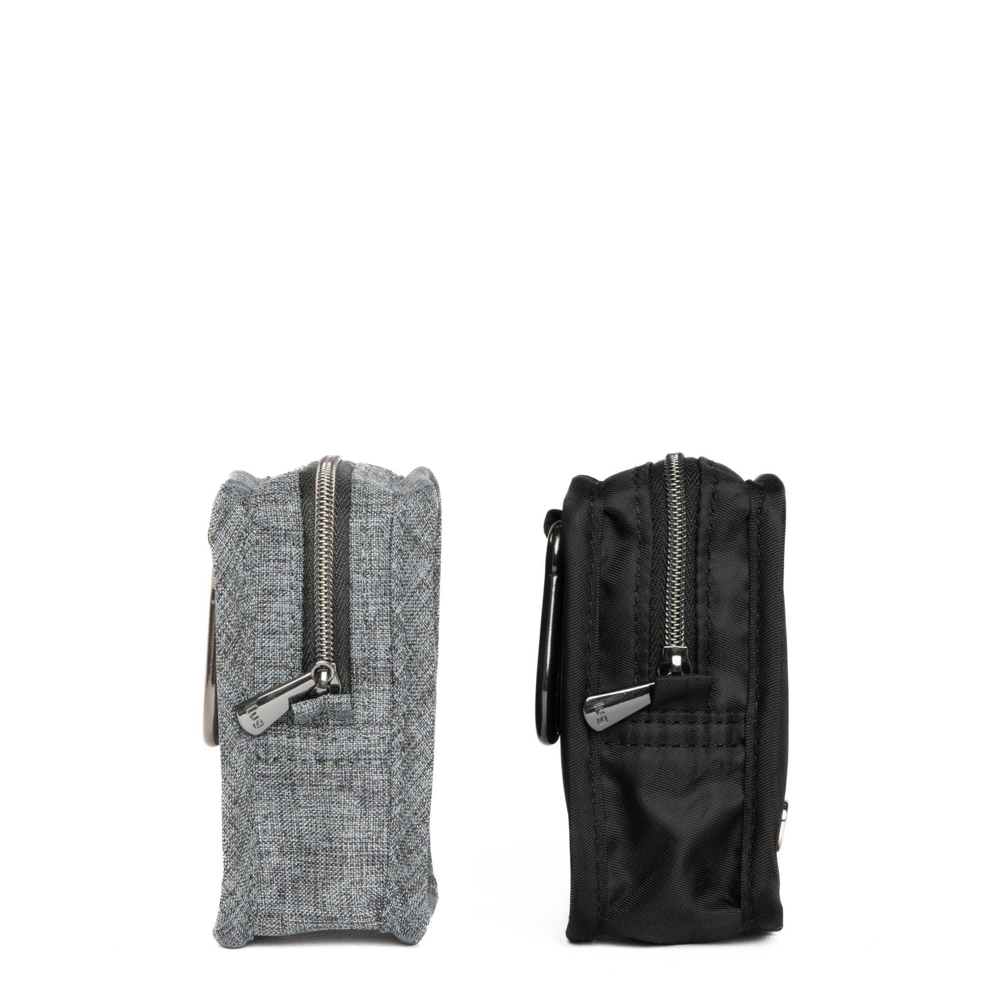 Drizzle Mini Zip Storage Pouch - 2pc Set - BLACK HEATHER GREY - Drizzle2pc_HeatherGreyBlack_03