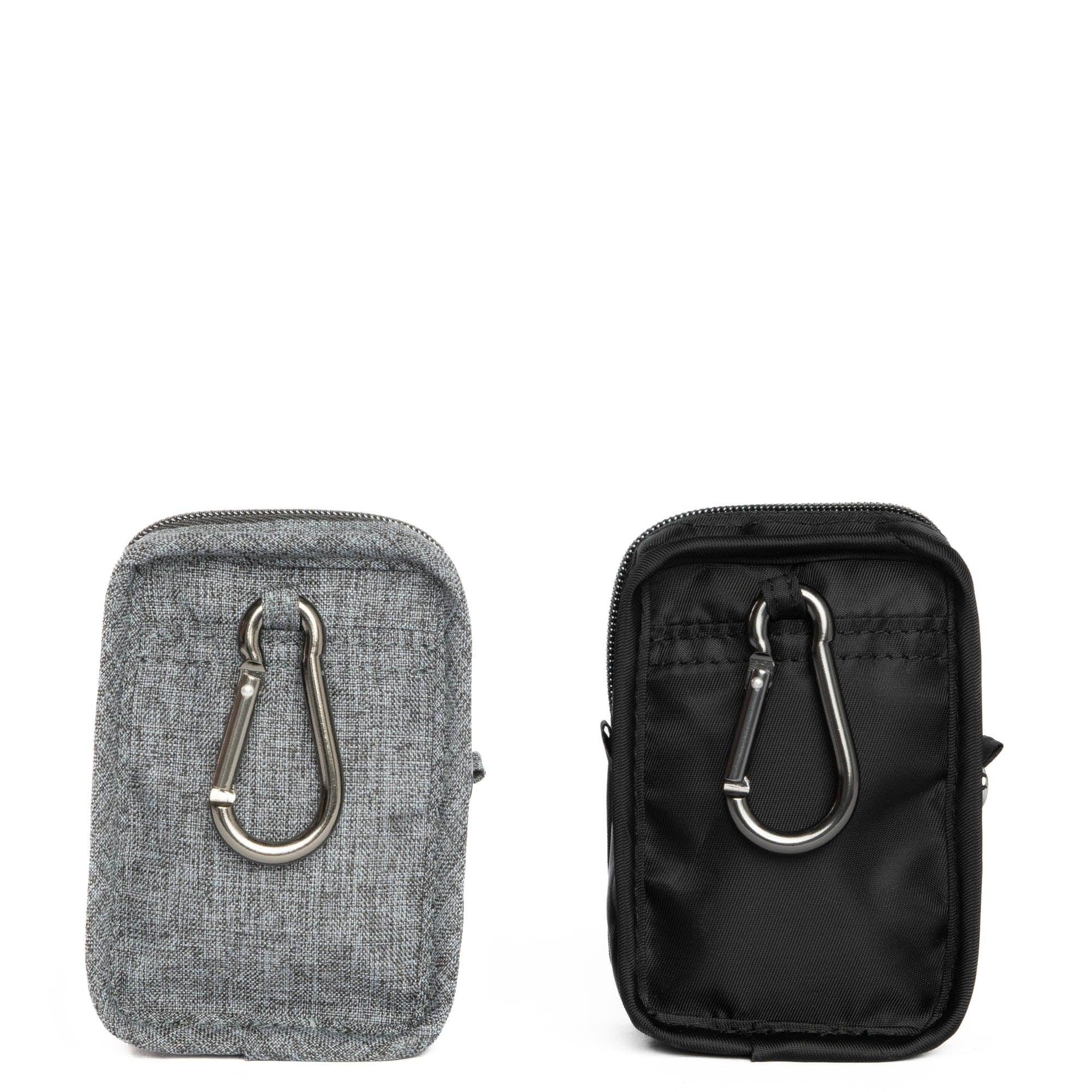 Drizzle Mini Zip Storage Pouch - 2pc Set - BLACK HEATHER GREY - Drizzle2pc_HeatherGreyBlack_04