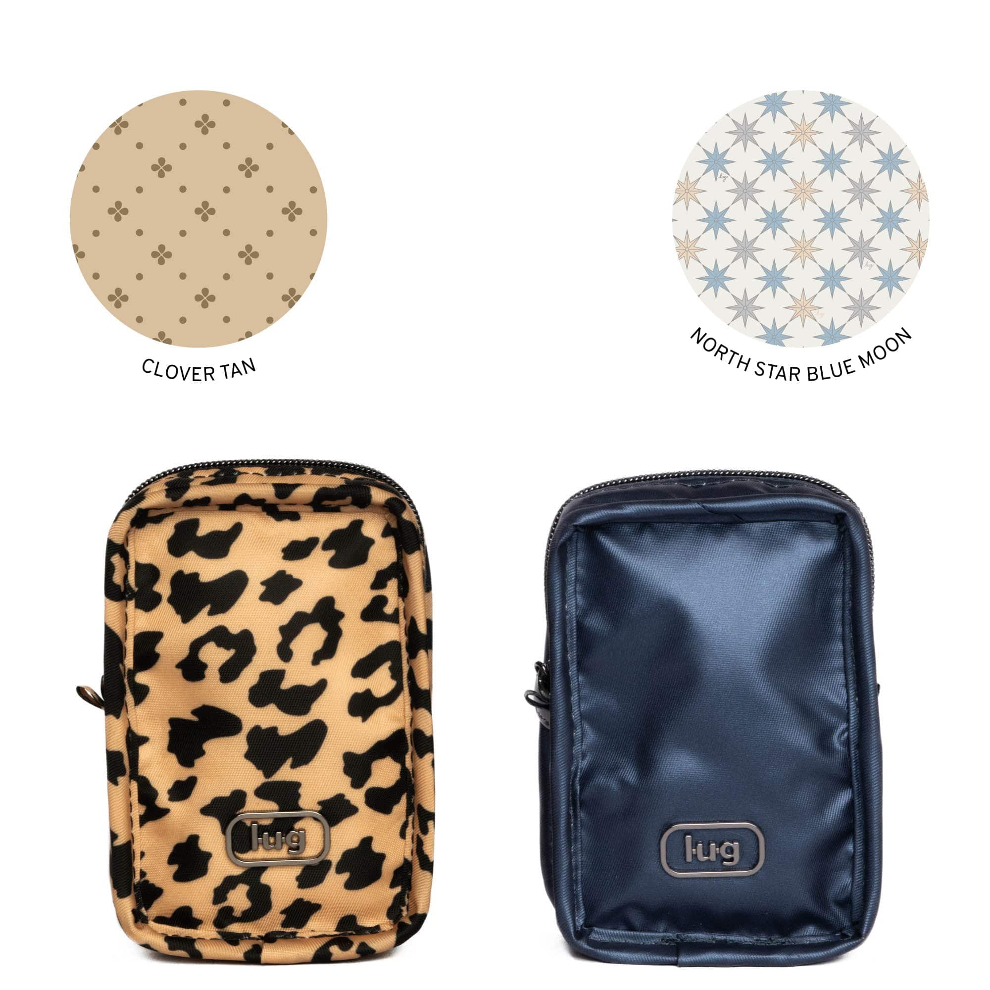 Drizzle Mini Zip Storage Pouch - 2pc Set - SPOTTED LEOPARD METALLIC INDIGO - Drizzle2pc_SpottedLeopard-MetallicInidgo