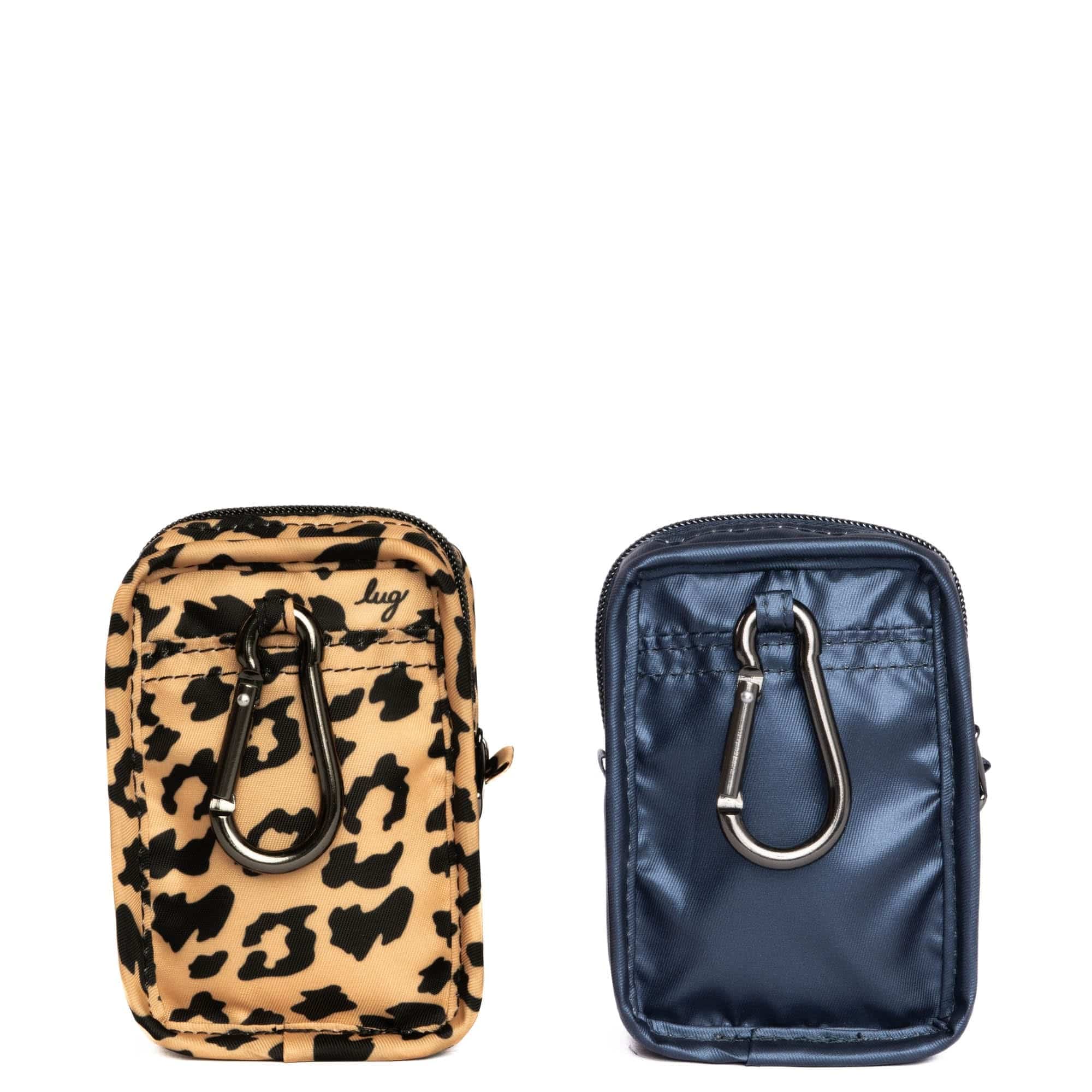 Drizzle Mini Zip Storage Pouch - 2pc Set - SPOTTED LEOPARD METALLIC INDIGO - Drizzle2pc_SpottedLeopardMetallicIndigo_04
