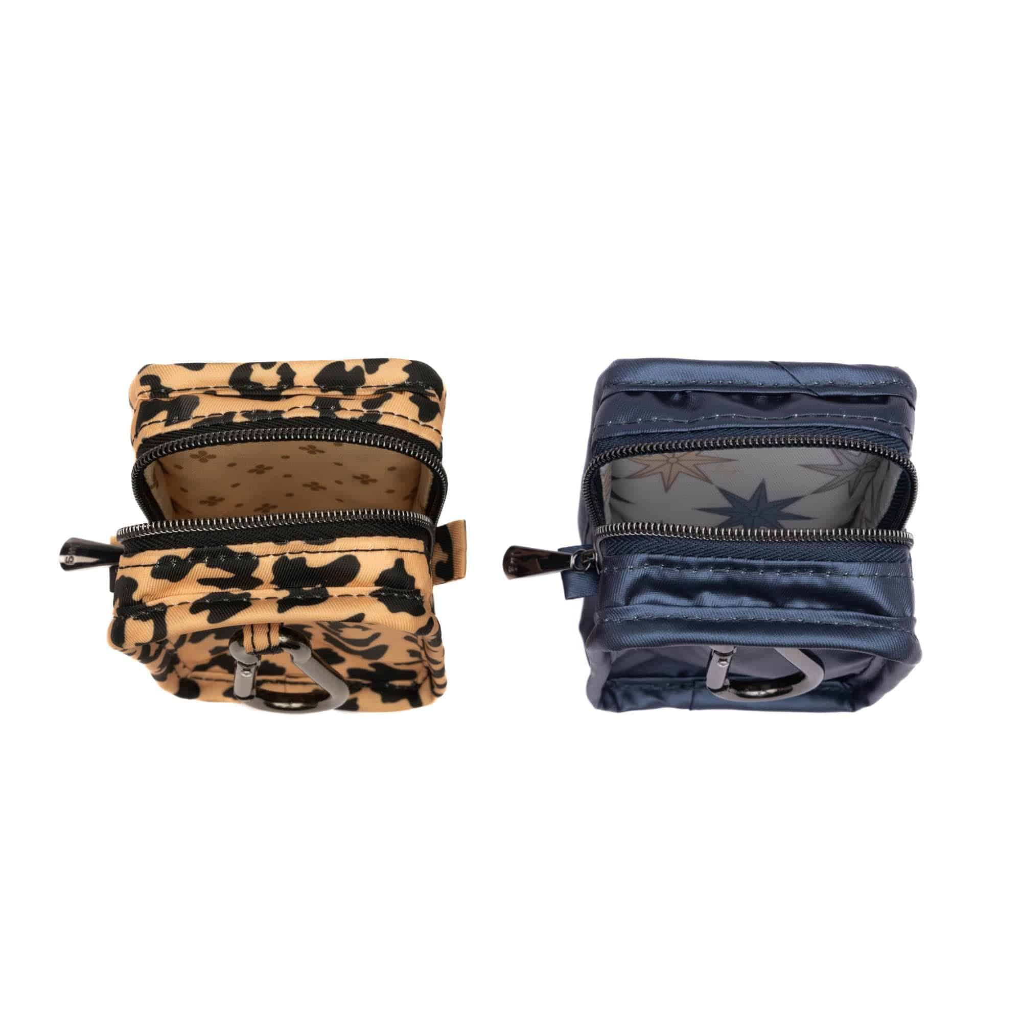 Drizzle Mini Zip Storage Pouch - 2pc Set - SPOTTED LEOPARD METALLIC INDIGO - Drizzle2pc_SpottedLeopardMetallicIndigo_05