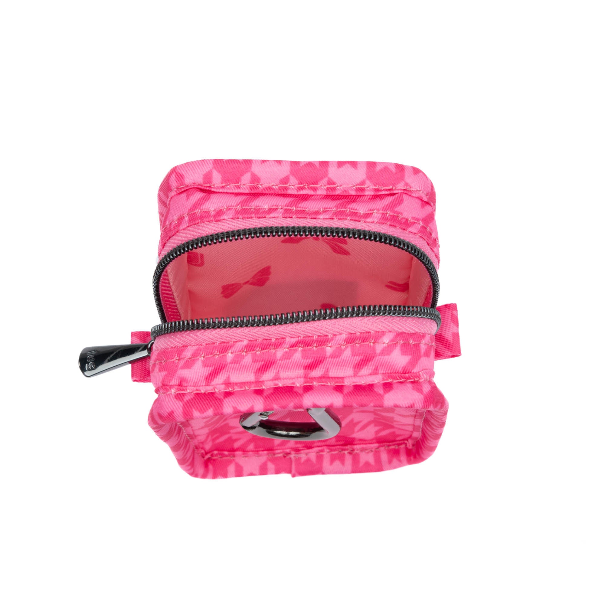 Drizzle Mini Zip Storage Pouch - MICRO HOUNDSTOOTH PINK - Drizzle_PinkMicroHoundstooth_05
