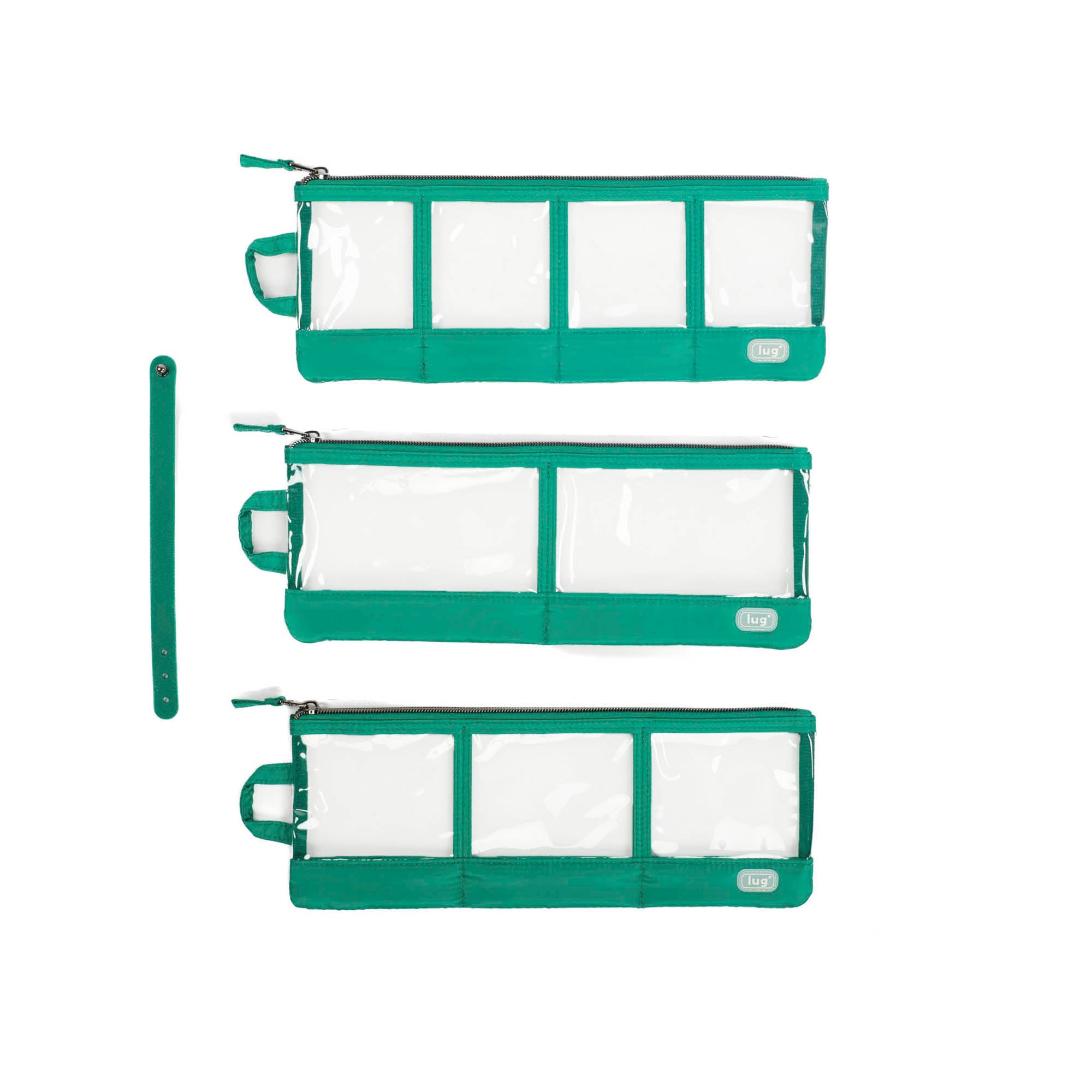 Envelope 3pc Clearview Zip Organizers - KELLY GREEN - EnvelopeCV_KellyGreen_01