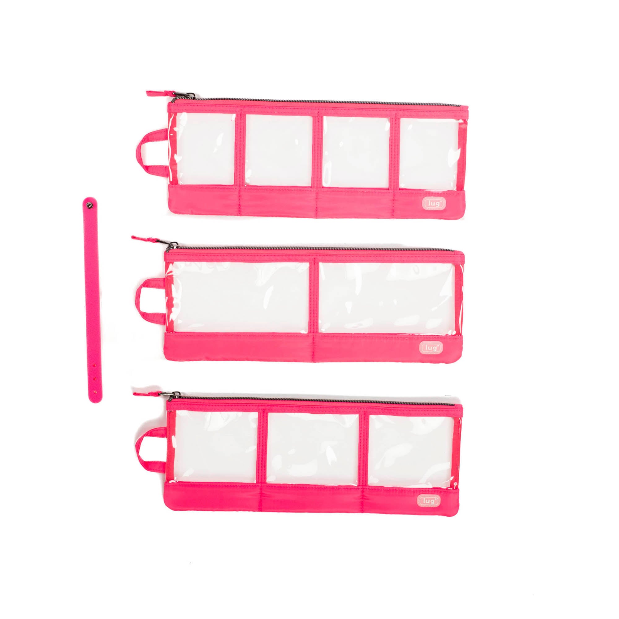 Envelope 3pc Clearview Zip Organizers - MAGENTA - EnvelopeCV_Magenta_01