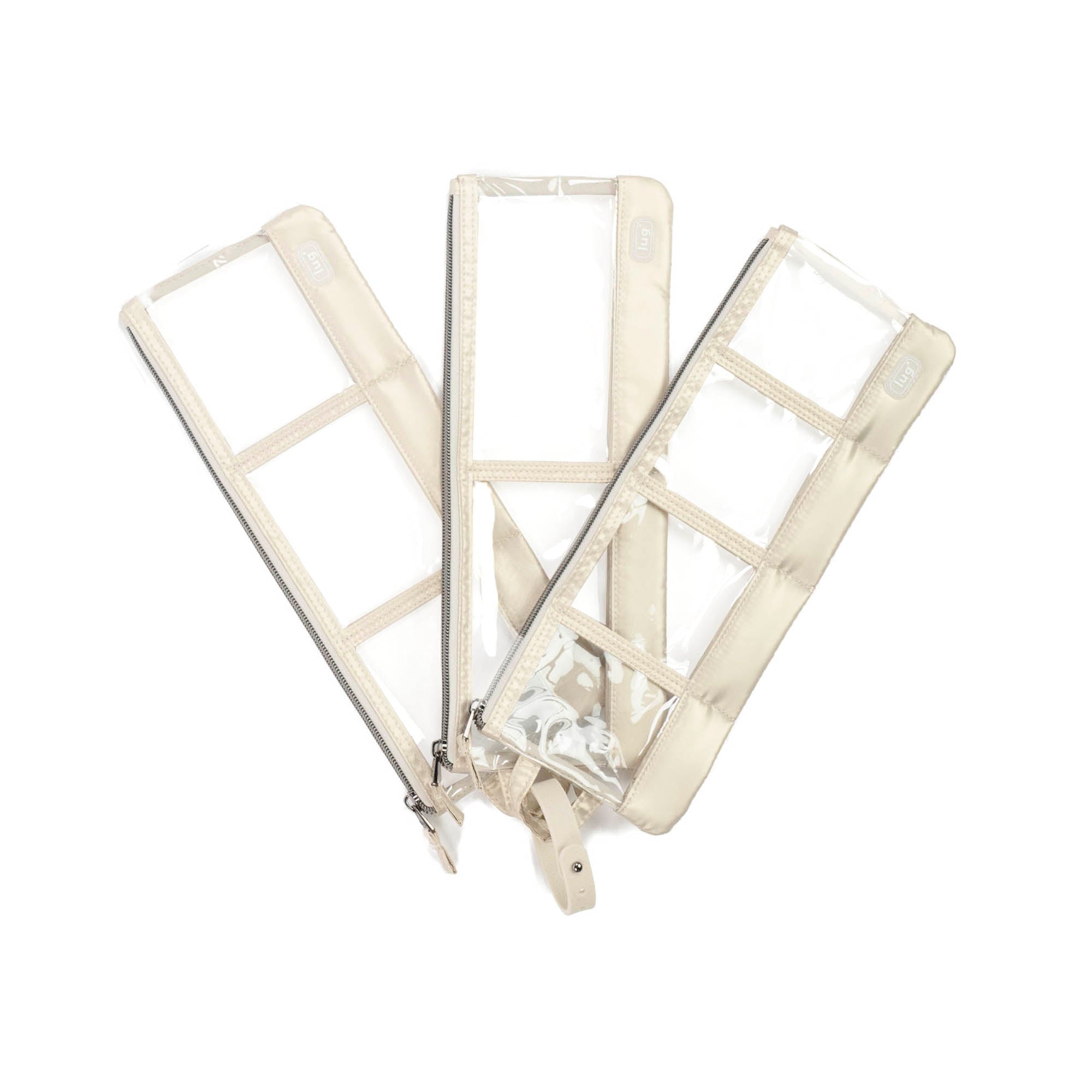 Envelope 3pc Clearview Zip Organizers - METALLIC CHAMPAGNE - EnvelopeCV_MetallicChampagne_02