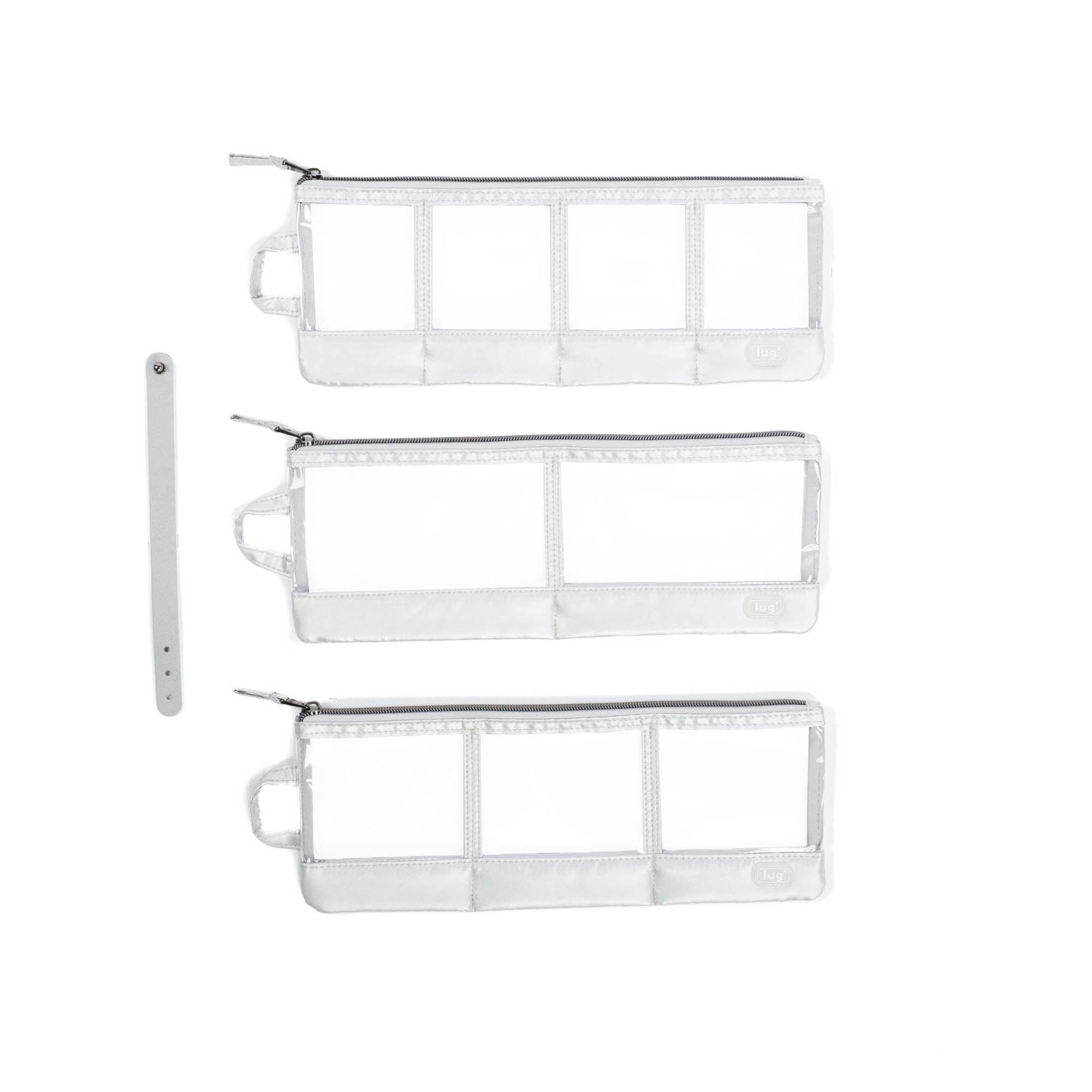 Envelope 3pc Clearview Zip Organizers - METALLIC SILVER - EnvelopeCV_MetallicSilver_01