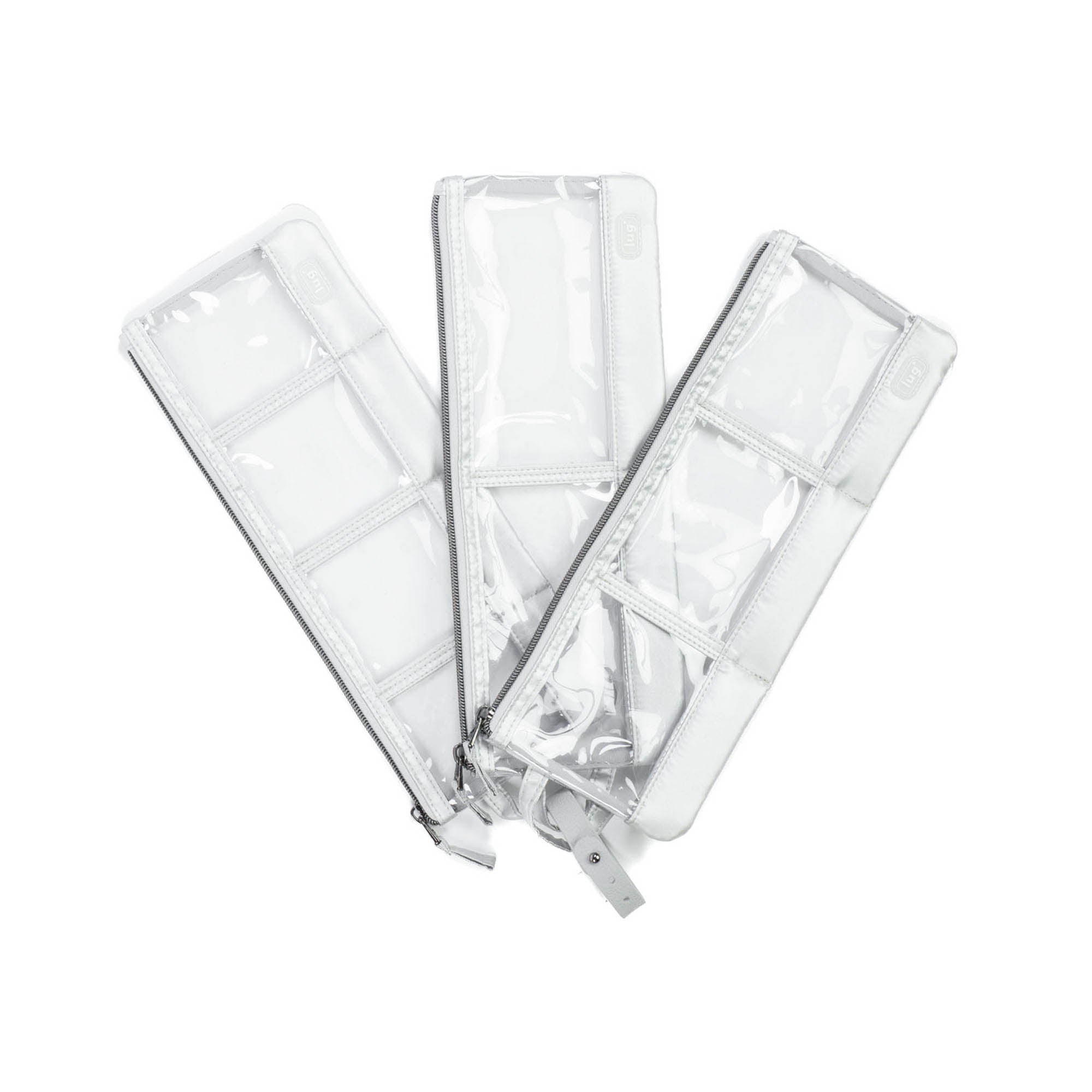 Envelope 3pc Clearview Zip Organizers - METALLIC SILVER - EnvelopeCV_MetallicSilver_02