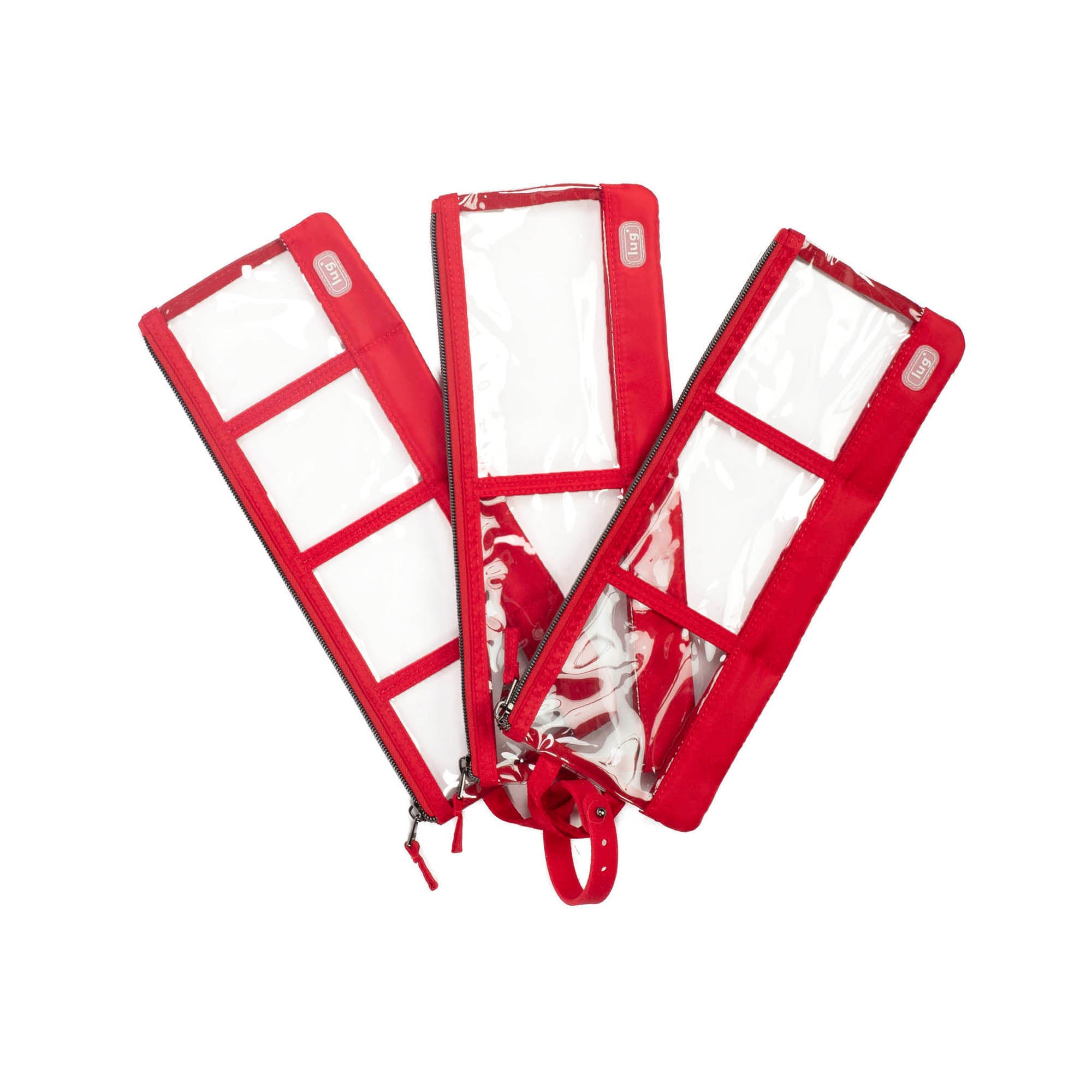 Envelope 3pc Clearview Zip Organizers - POPPY RED - EnvelopeCV_PoppyRed_02