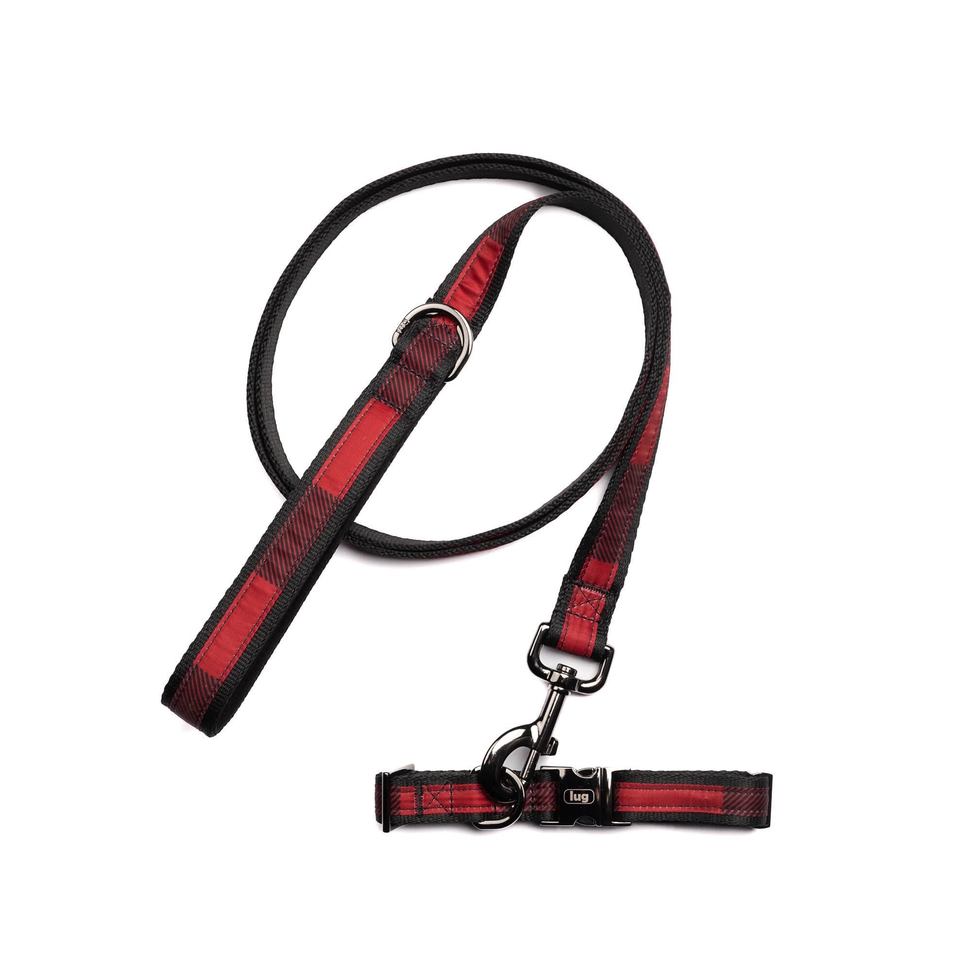 Fetch Pet Collar and Leash Set - - Fetch_BuffaloCheckRed_01
