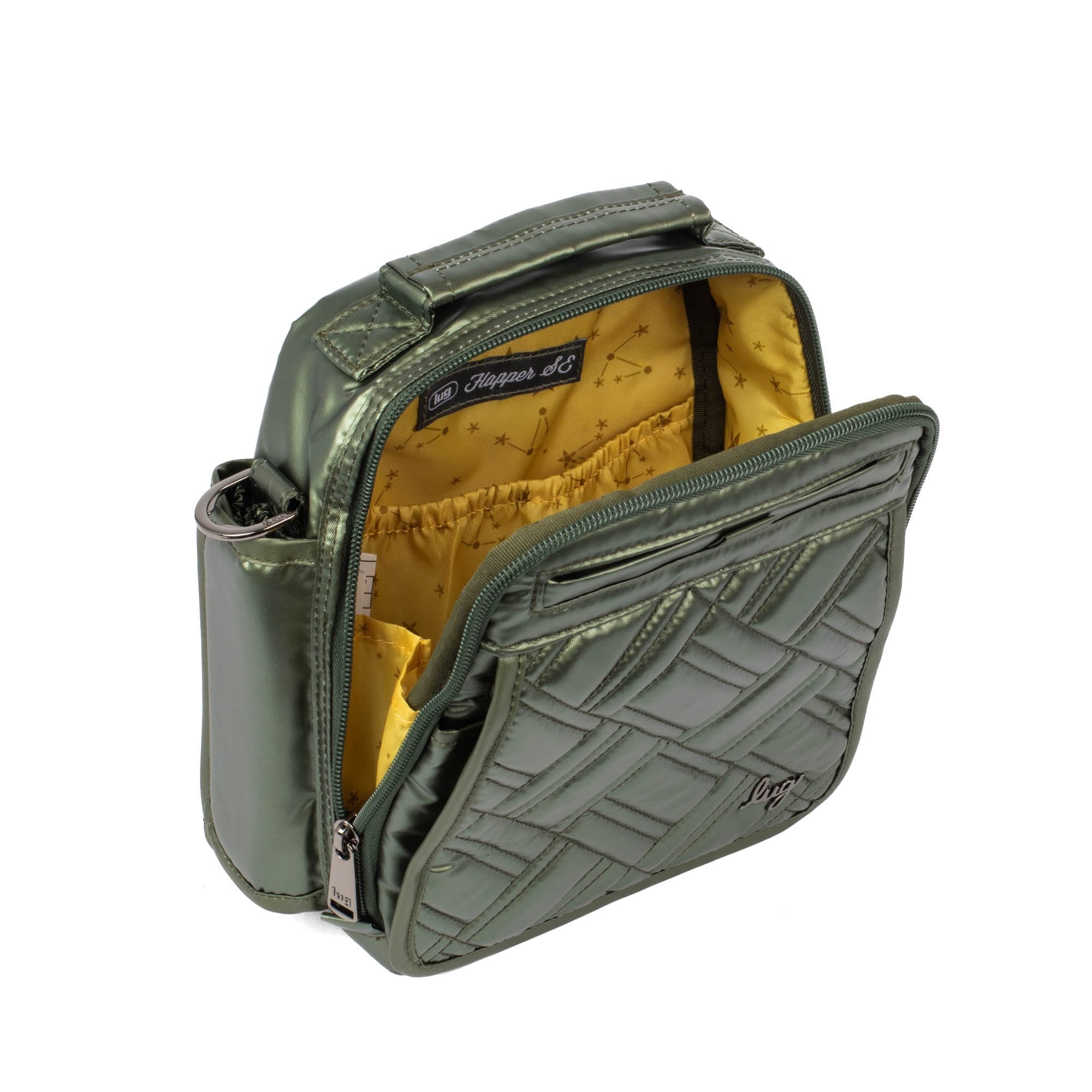 Flapper SE Convertible Crossbody Bag - METALLIC OLIVE - FlapperSE_MetallicOlive_05