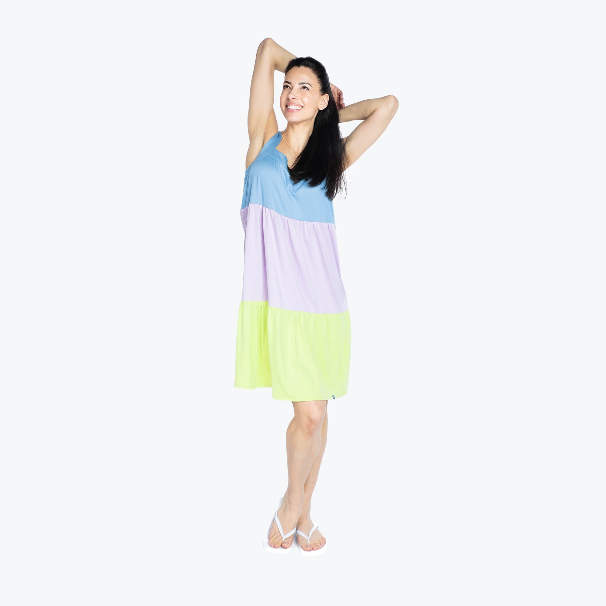Flare Colorblock Dress - ICEPOP BLUE MOON - Flare_BlueMoonIcePop_S_01