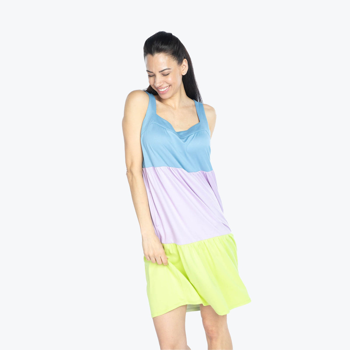 Flare Colorblock Dress - ICEPOP BLUE MOON - Flare_BlueMoonIcePop_S_03