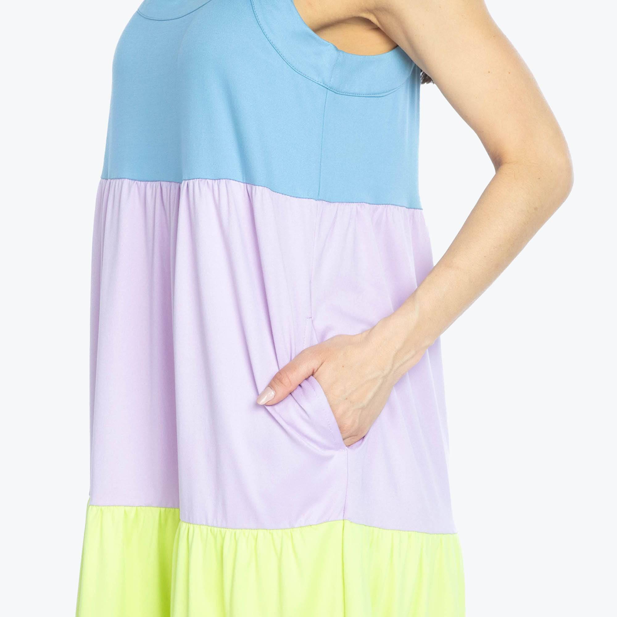 Flare Colorblock Dress - ICEPOP BLUE MOON - Flare_BlueMoonIcePop_S_04