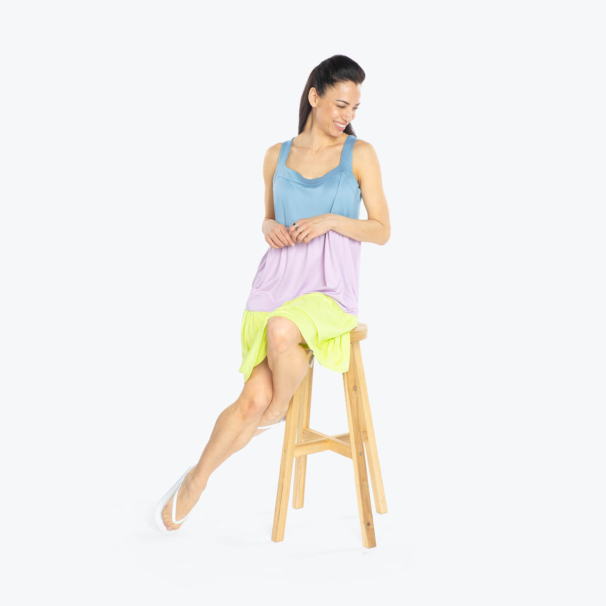 Flare Colorblock Dress - ICEPOP BLUE MOON - Flare_BlueMoonIcePop_S_05