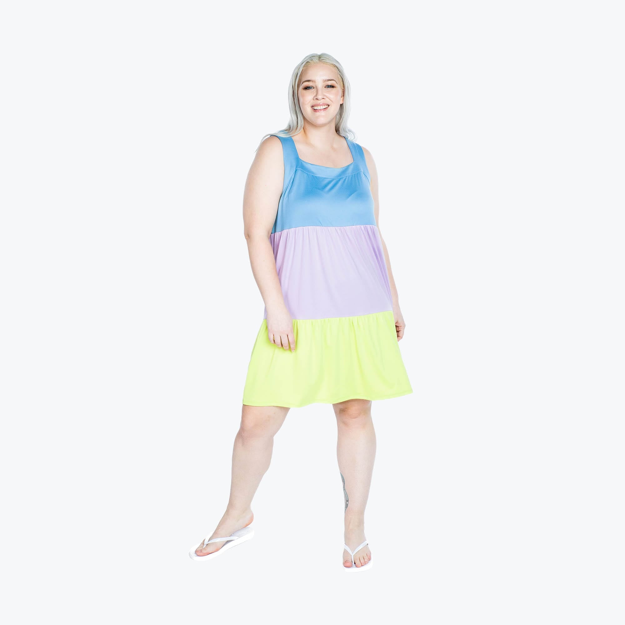 Flare Colorblock Dress - ICEPOP BLUE MOON - Flare_BlueMoonIcePop_XL_01