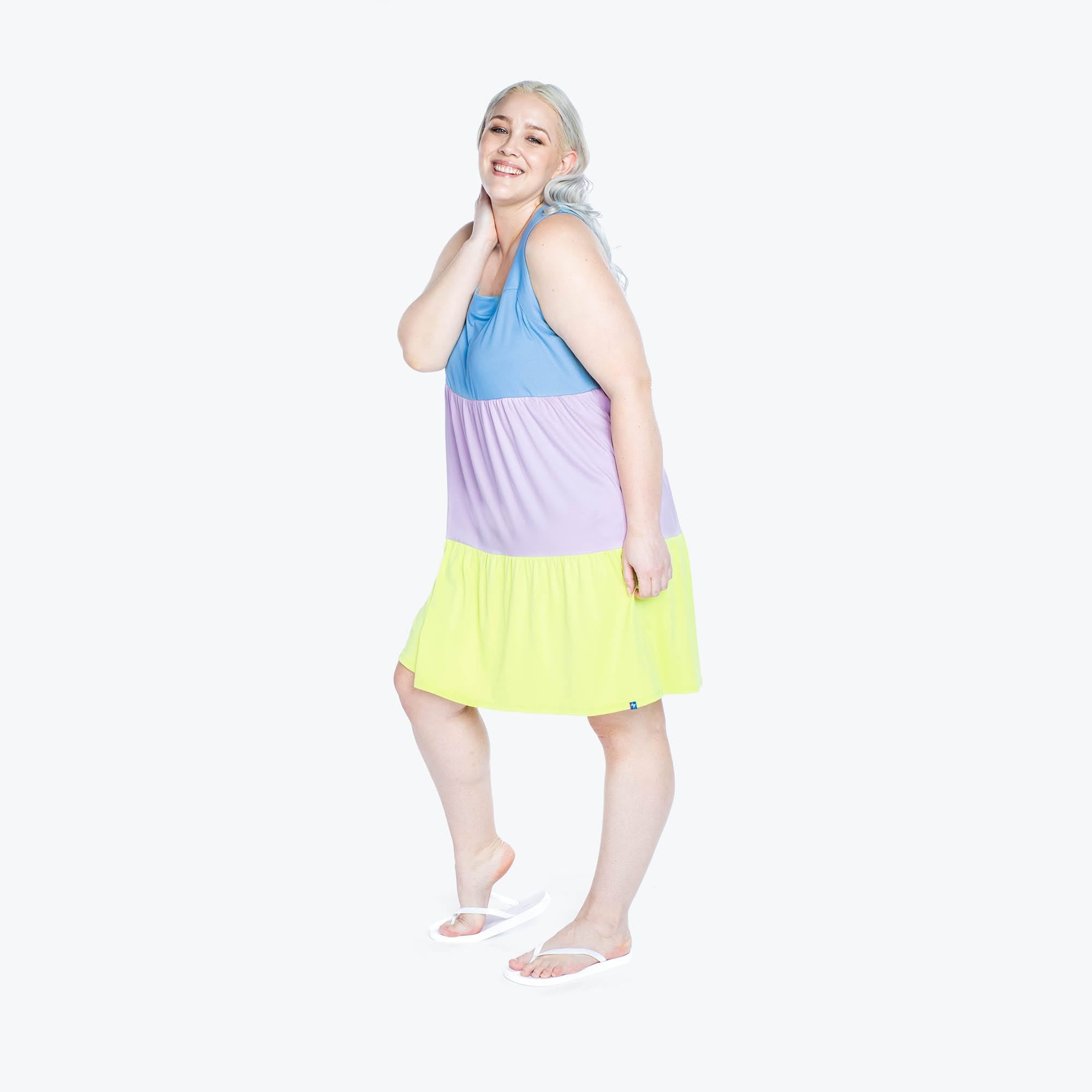 Flare Colorblock Dress - ICEPOP BLUE MOON - Flare_BlueMoonIcePop_XL_03