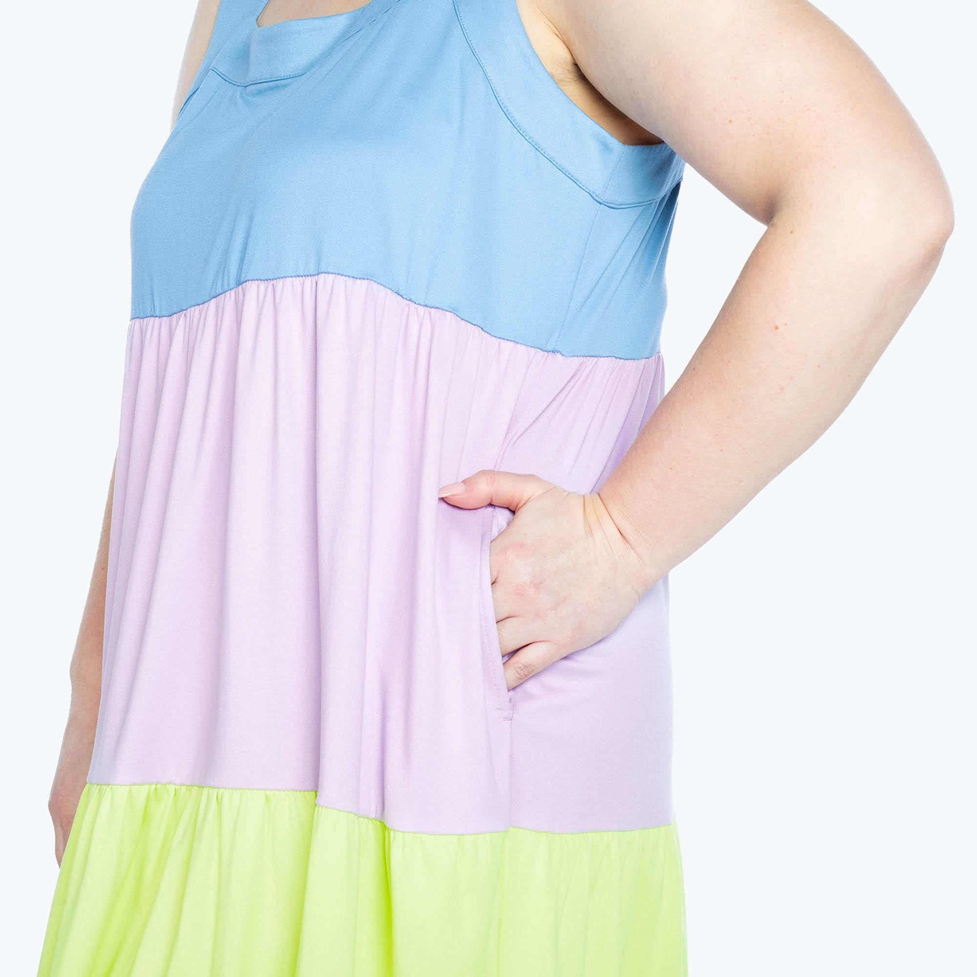 Flare Colorblock Dress - ICEPOP BLUE MOON - Flare_BlueMoonIcePop_XL_04