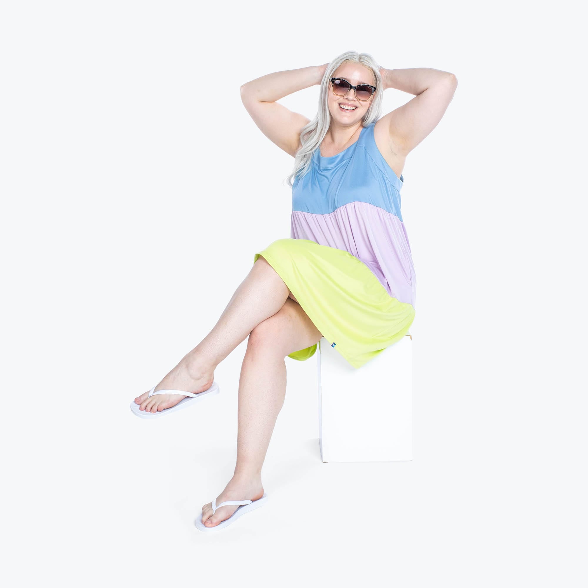 Flare Colorblock Dress - ICEPOP BLUE MOON - Flare_BlueMoonIcePop_XL_05