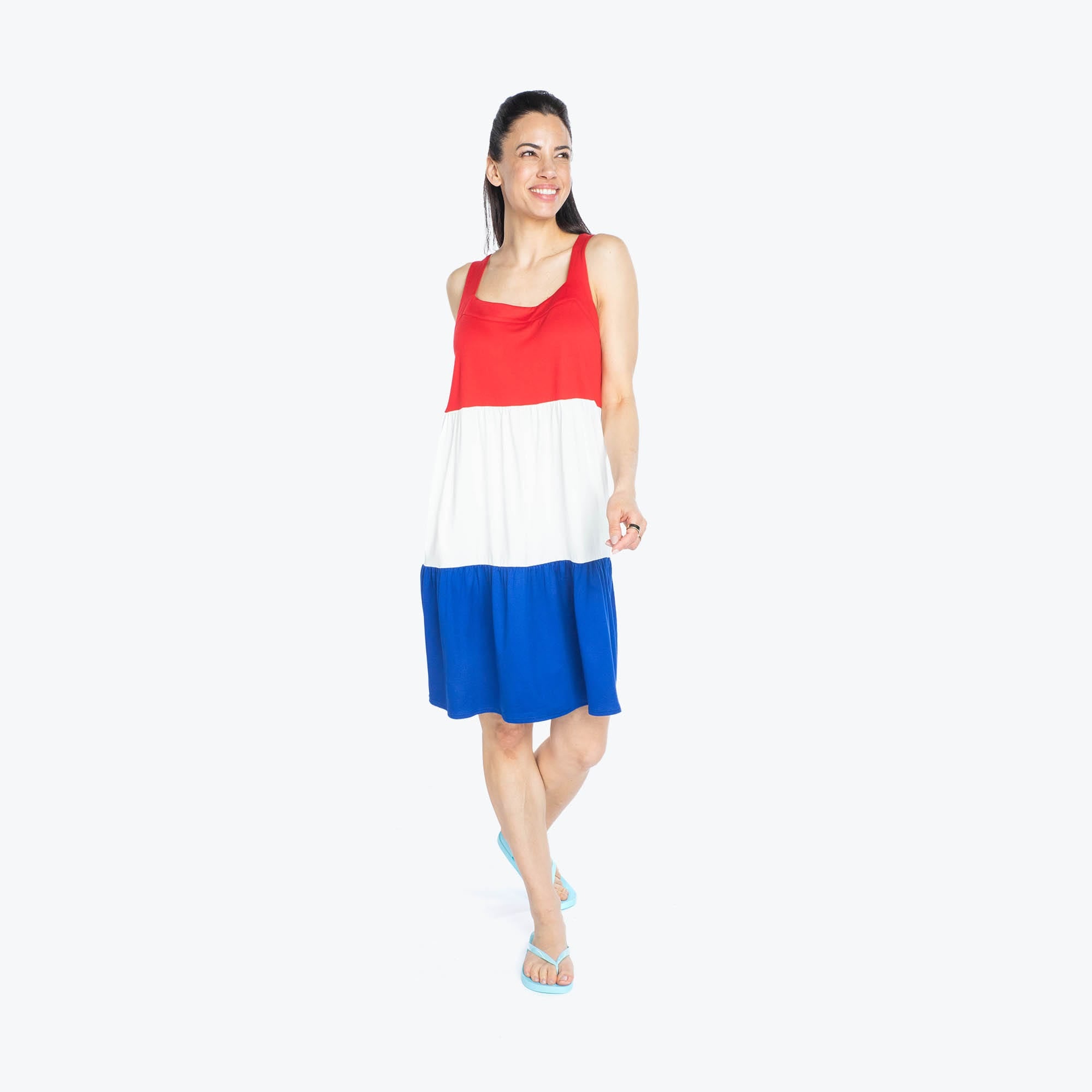 Flare Colorblock Dress - PATRIOTIC RED - Flare_PatrioticRed_S_01