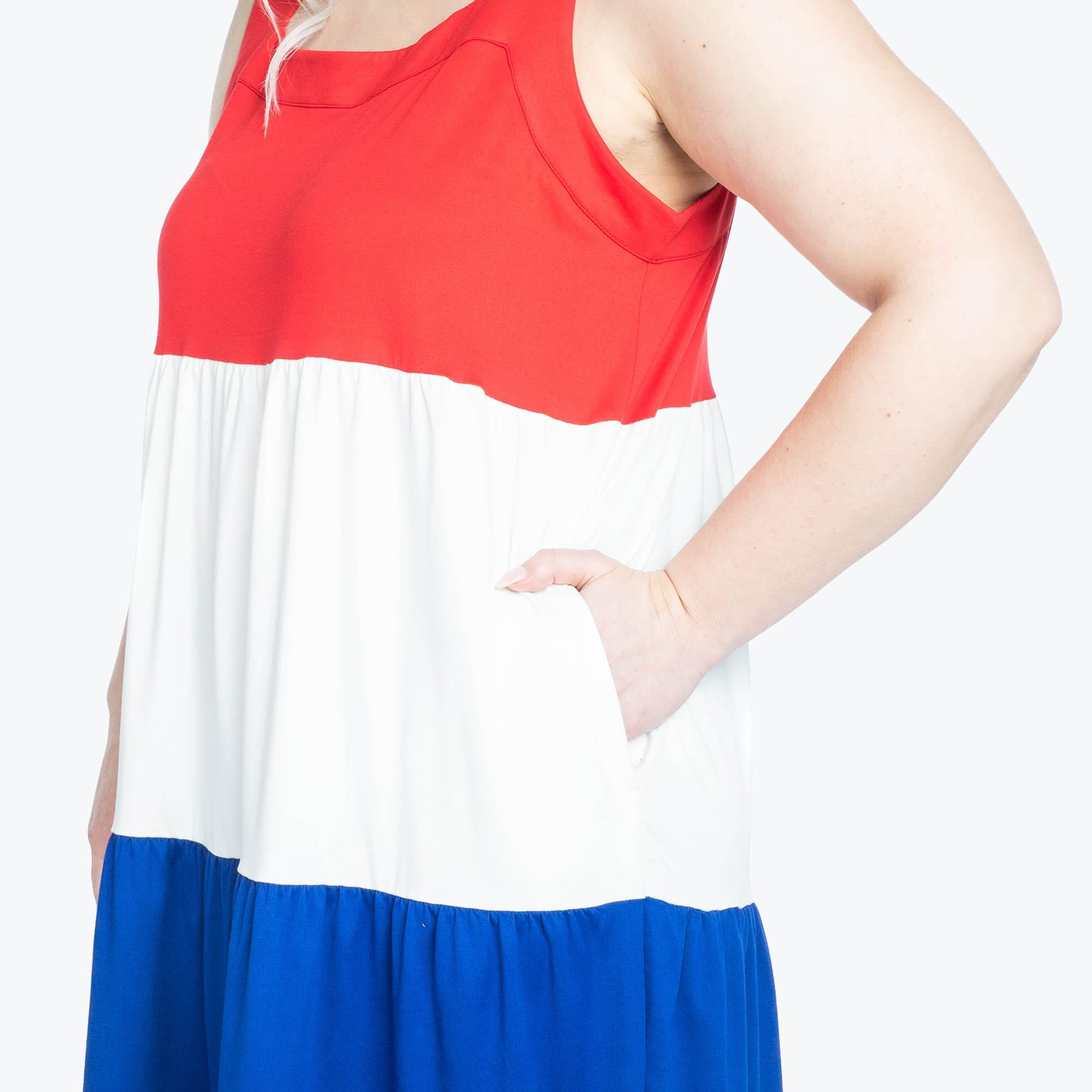 Flare Colorblock Dress - PATRIOTIC RED - Flare_PatrioticRed_XL_04