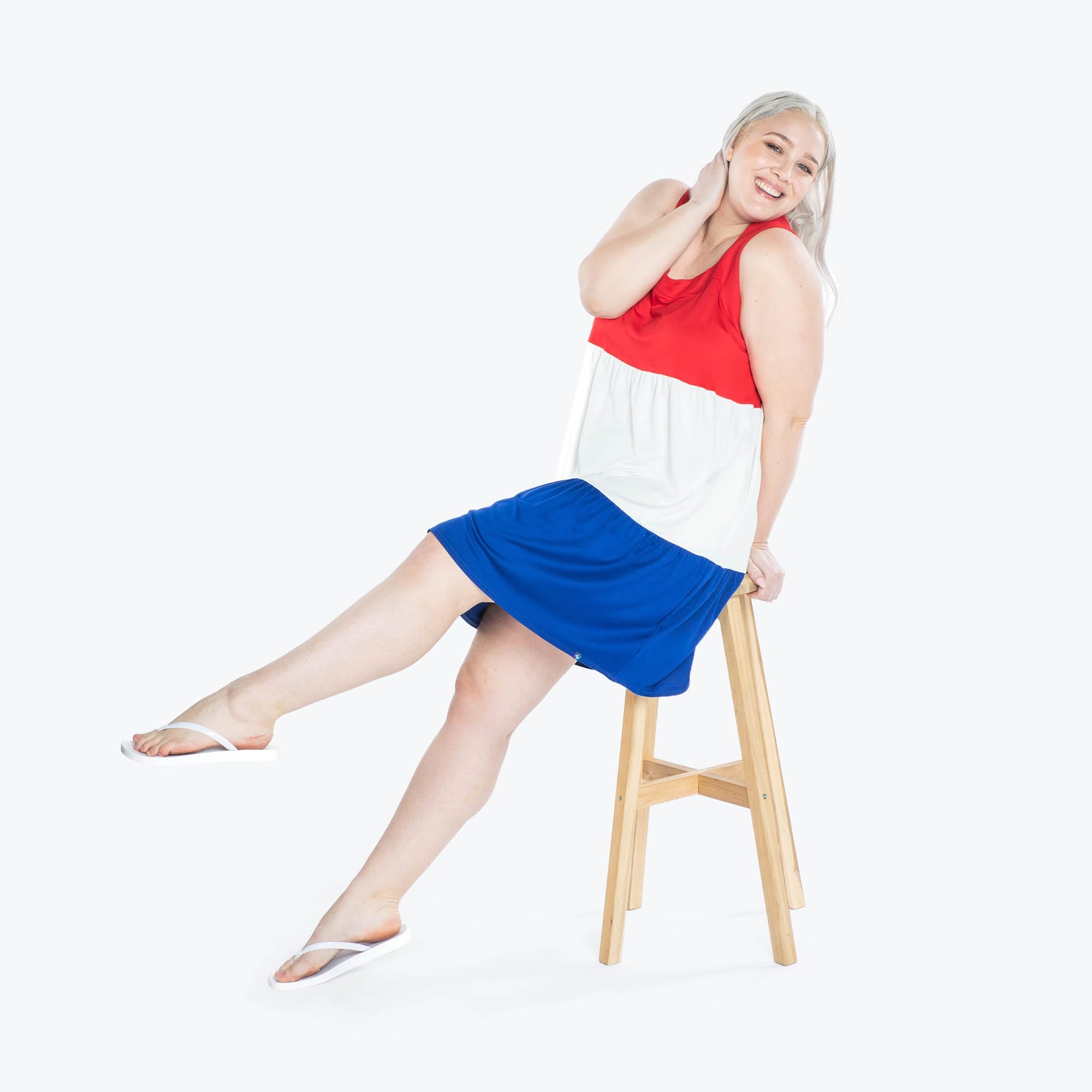 Flare Colorblock Dress - PATRIOTIC RED - Flare_PatrioticRed_XL_05