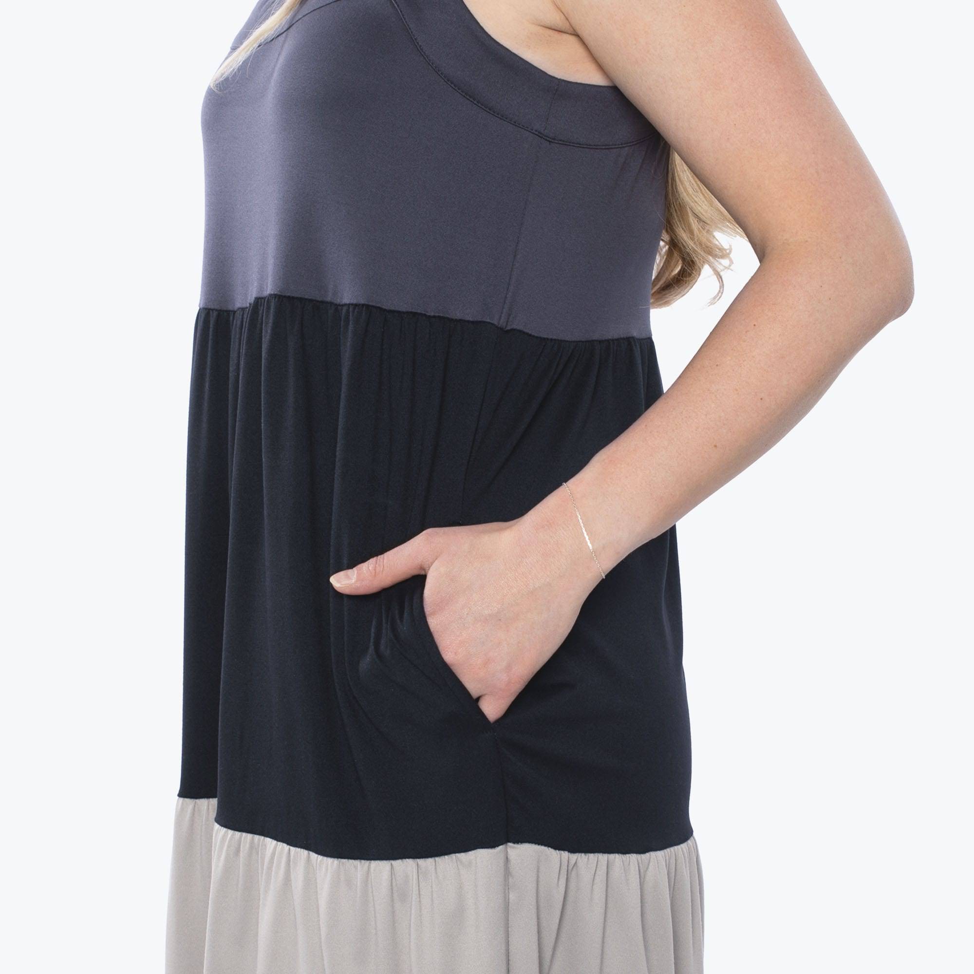 Flare Colorblock Dress - STORMY GREY - Flare_StormyGrey_S_04