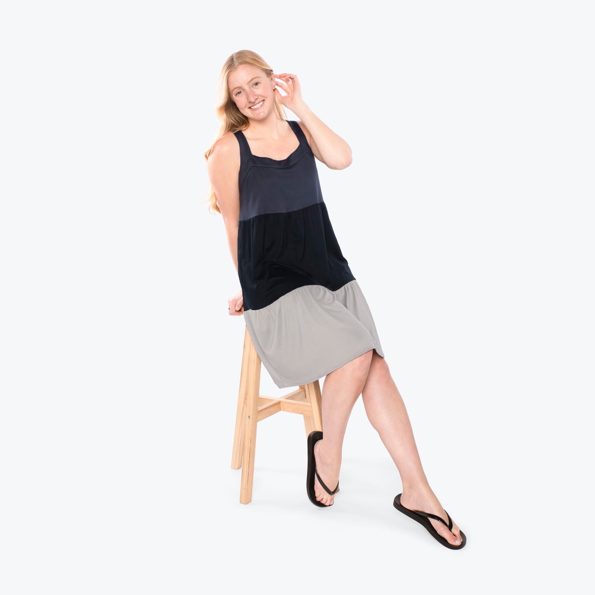 Flare Colorblock Dress - STORMY GREY - Flare_StormyGrey_S_05