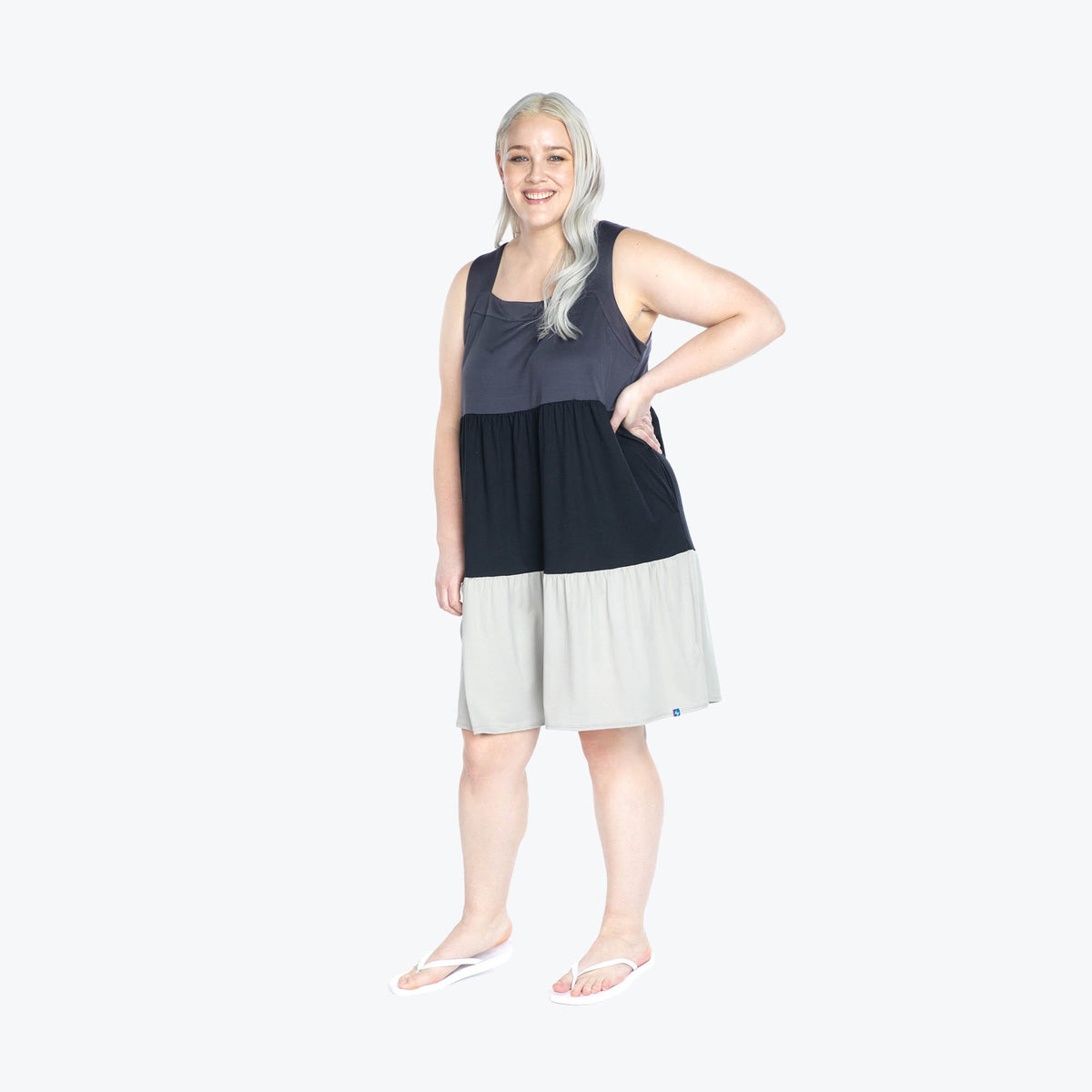 Flare Colorblock Dress - STORMY GREY - Flare_StormyGrey_XL_01