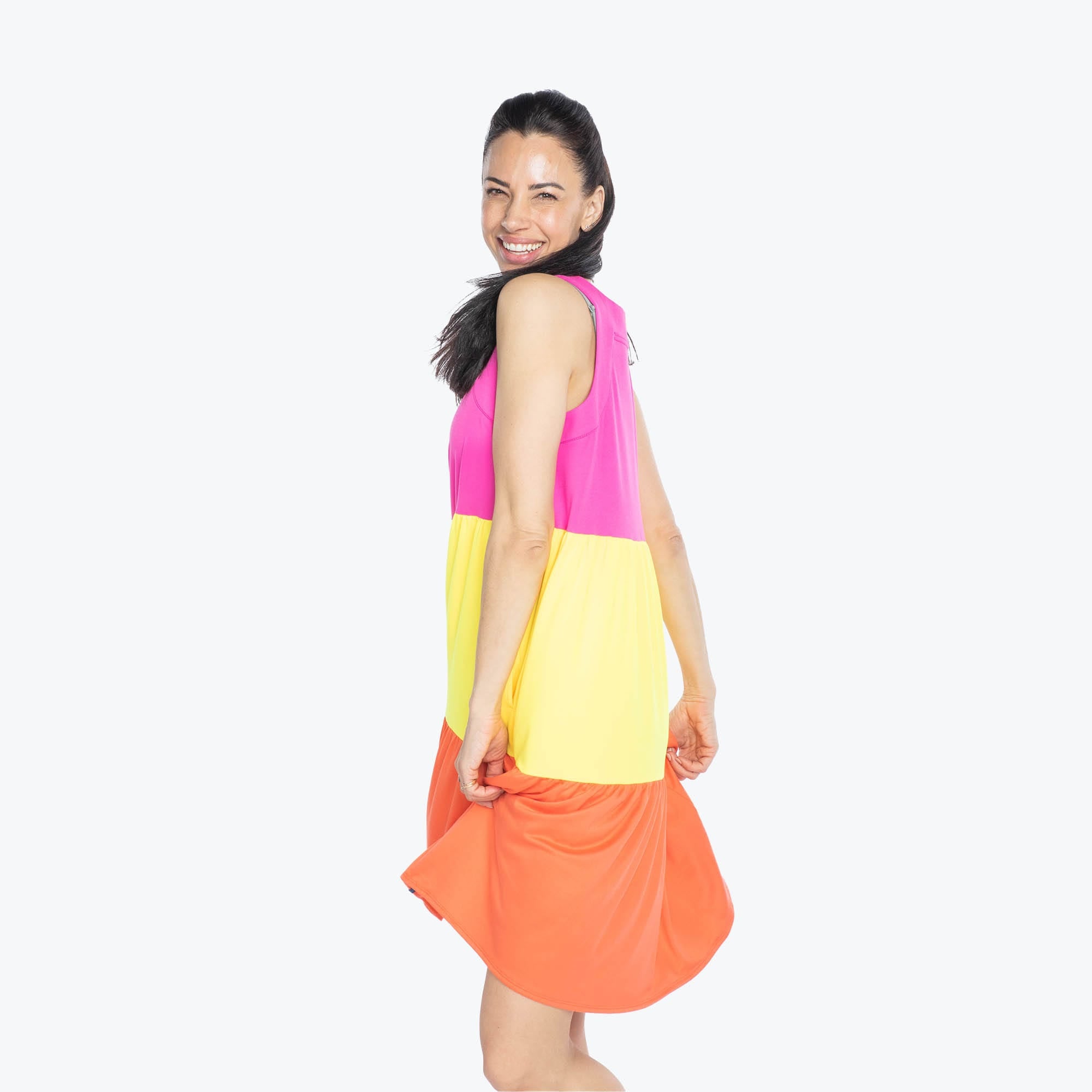 Flare Colorblock Dress - SUNRISE PINK - Flare_SunrisePink_S_03