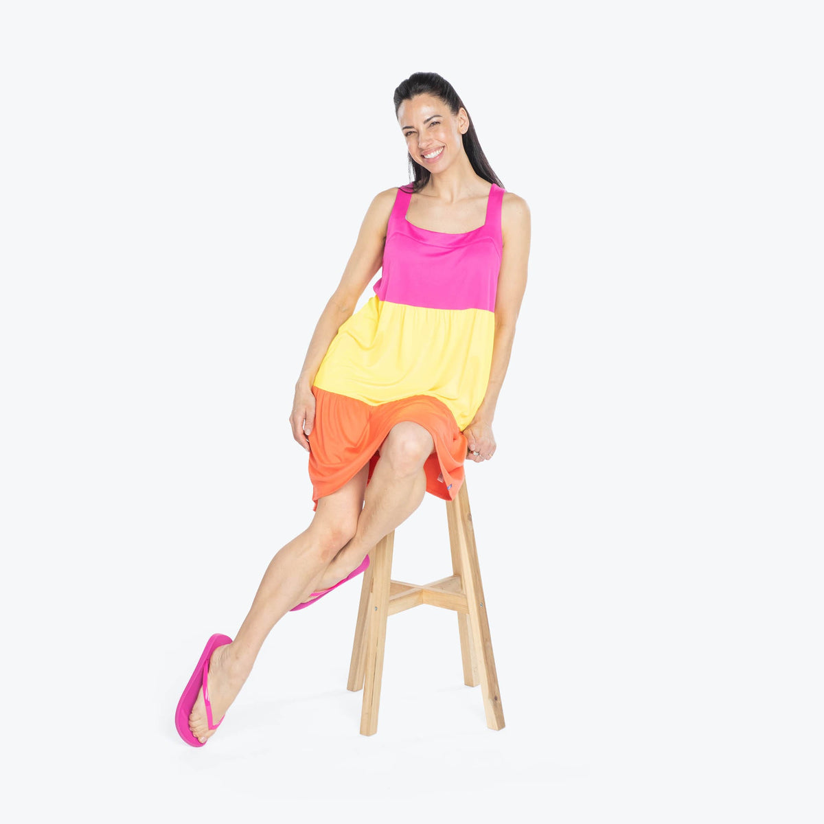 Flare Colorblock Dress - SUNRISE PINK - Flare_SunrisePink_S_05