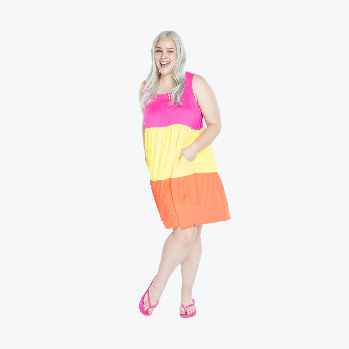 Flare Colorblock Dress - SUNRISE PINK - Flare_SunrisePink_XL_01