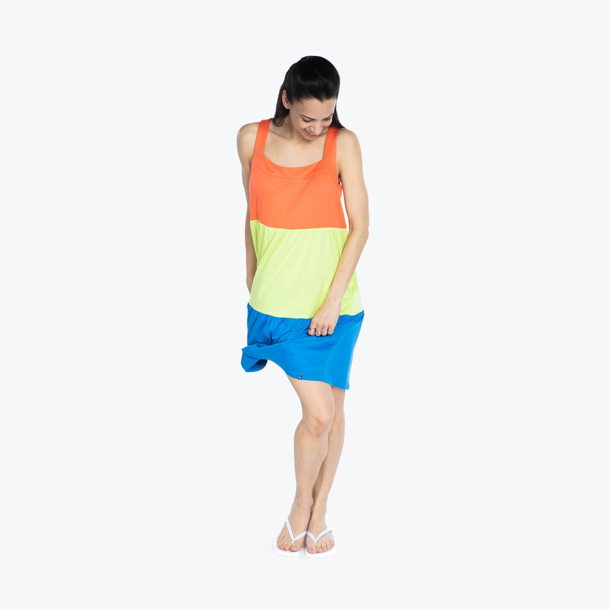 Flare Colorblock Dress - TROPICAL CORAL - Flare_TropicalCoral_S_01