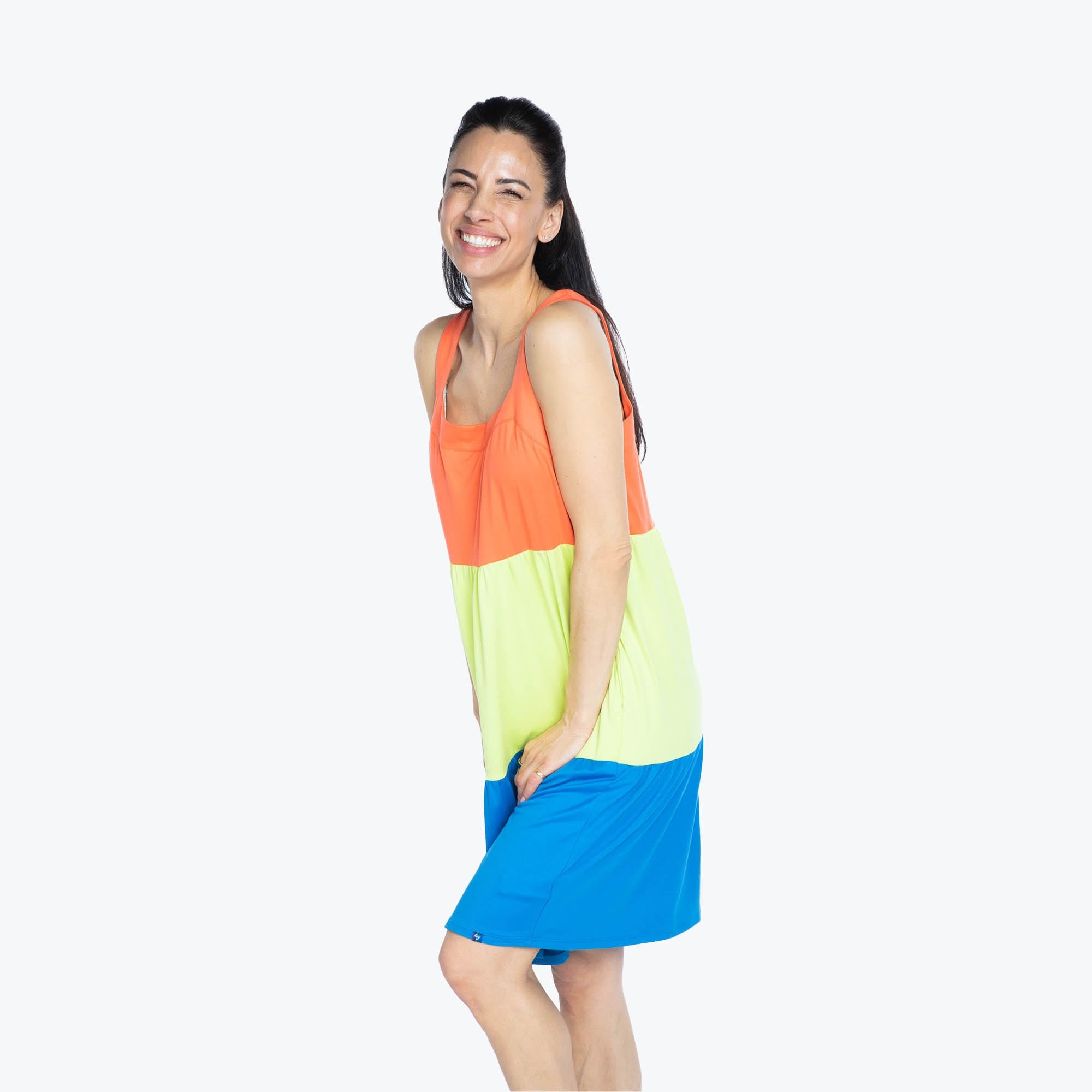 Flare Colorblock Dress - TROPICAL CORAL - Flare_TropicalCoral_S_03