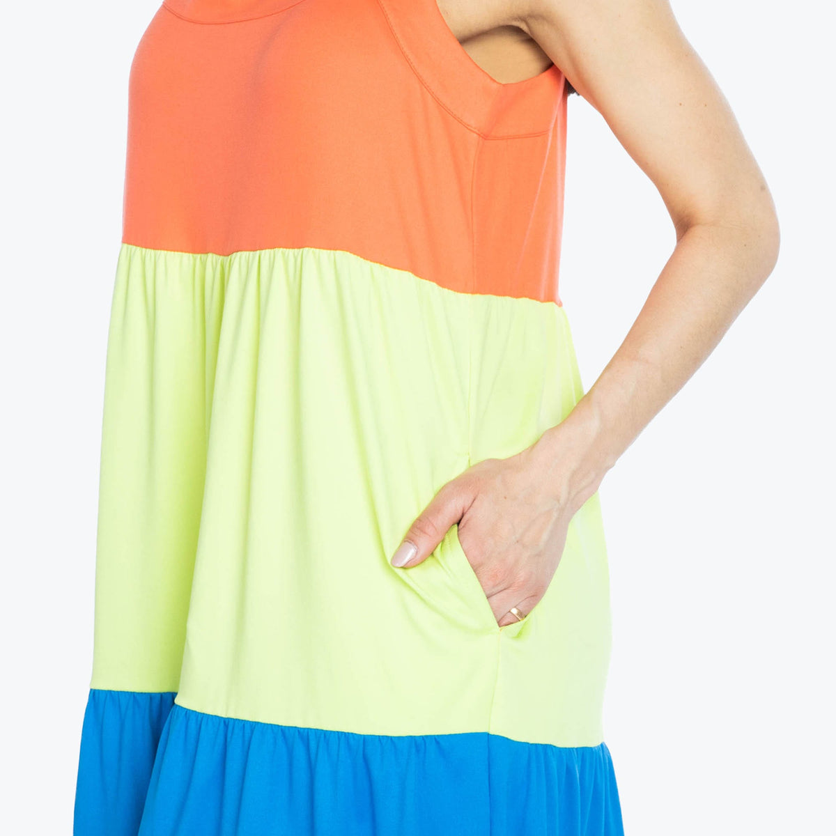 Flare Colorblock Dress - TROPICAL CORAL - Flare_TropicalCoral_S_04