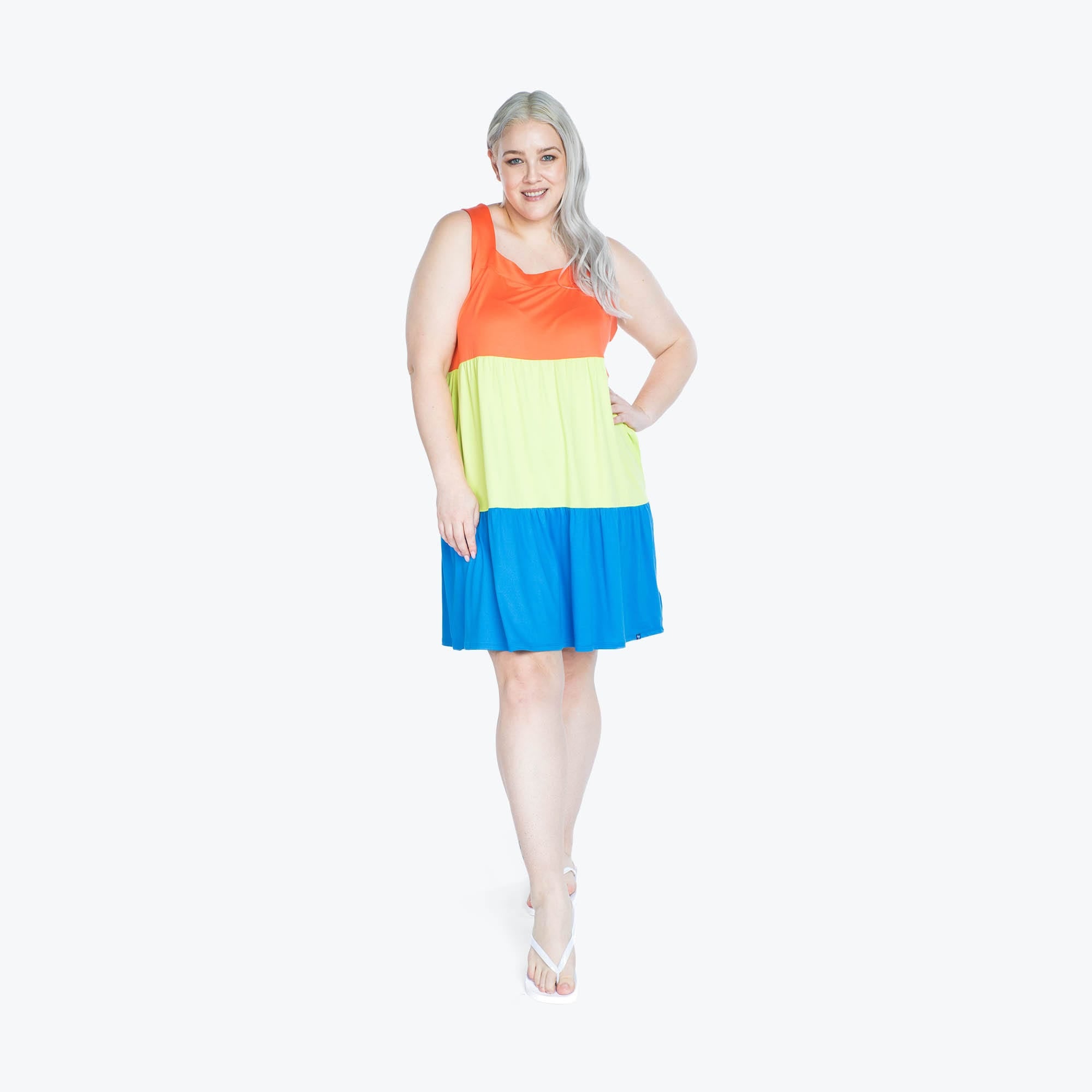 Flare Colorblock Dress - TROPICAL CORAL - Flare_TropicalCoral_XL_01
