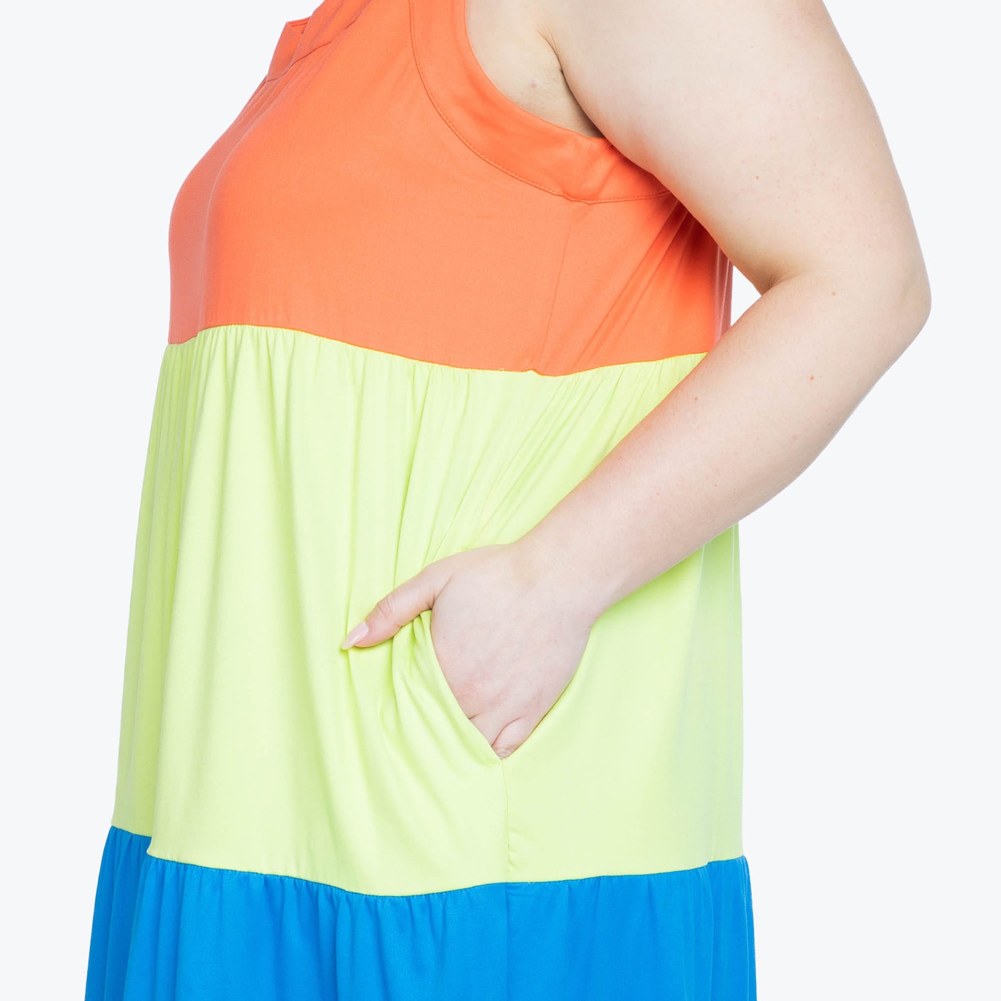 Flare Colorblock Dress - TROPICAL CORAL - Flare_TropicalCoral_XL_04