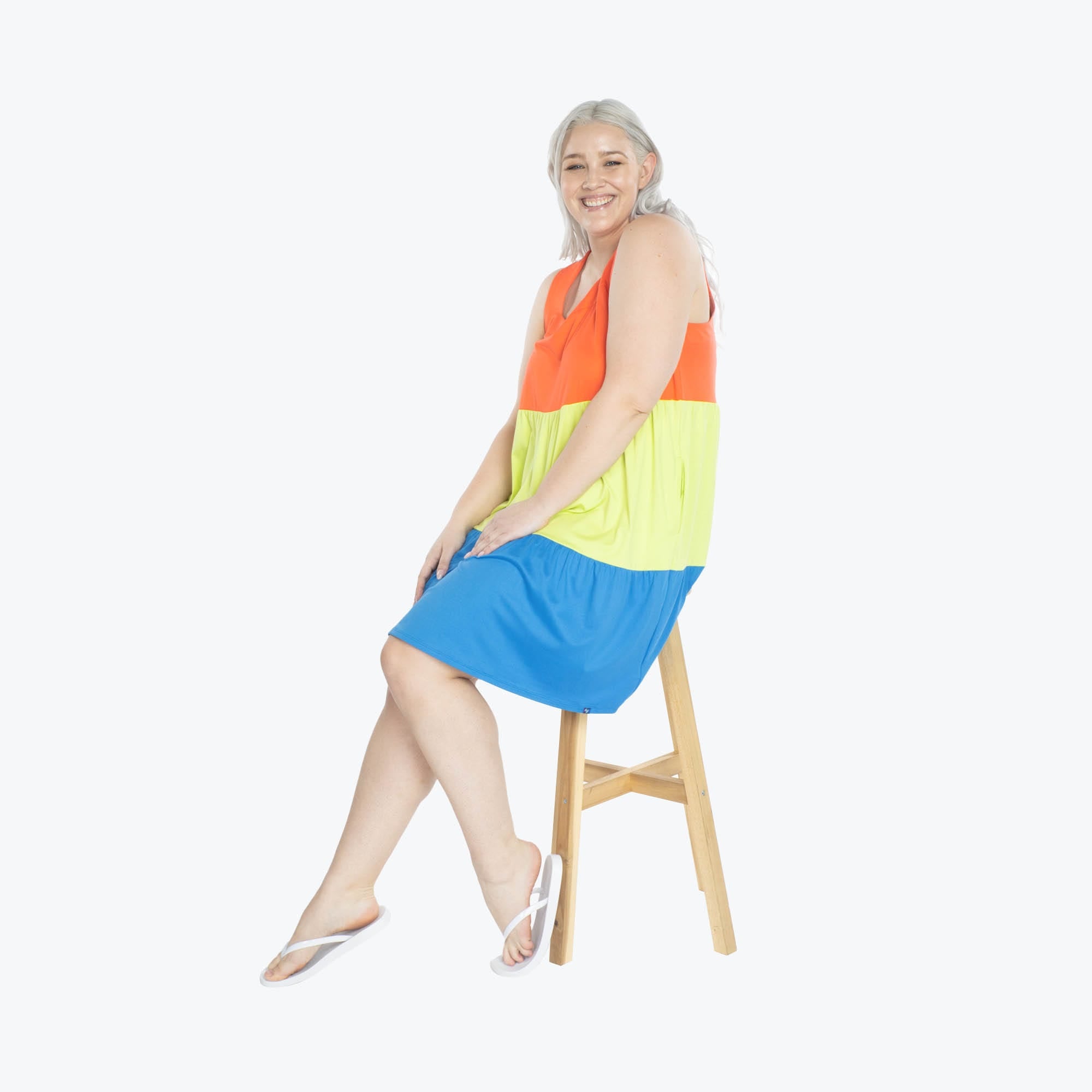 Flare Colorblock Dress - TROPICAL CORAL - Flare_TropicalCoral_XL_05