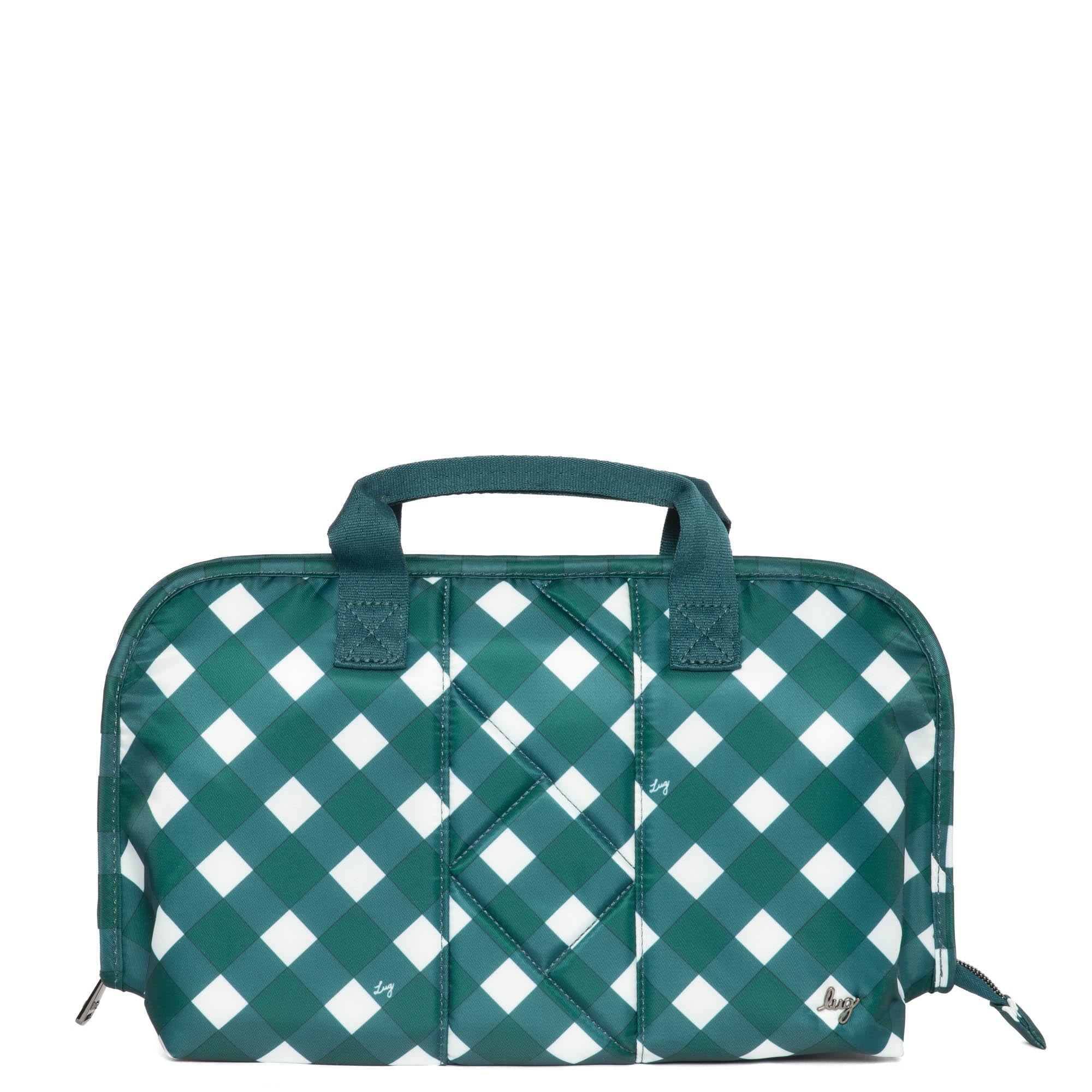Flash SE Cosmetic Case - GINGHAM EVERGREEN - FlashSE_GinghamEvergreen_01