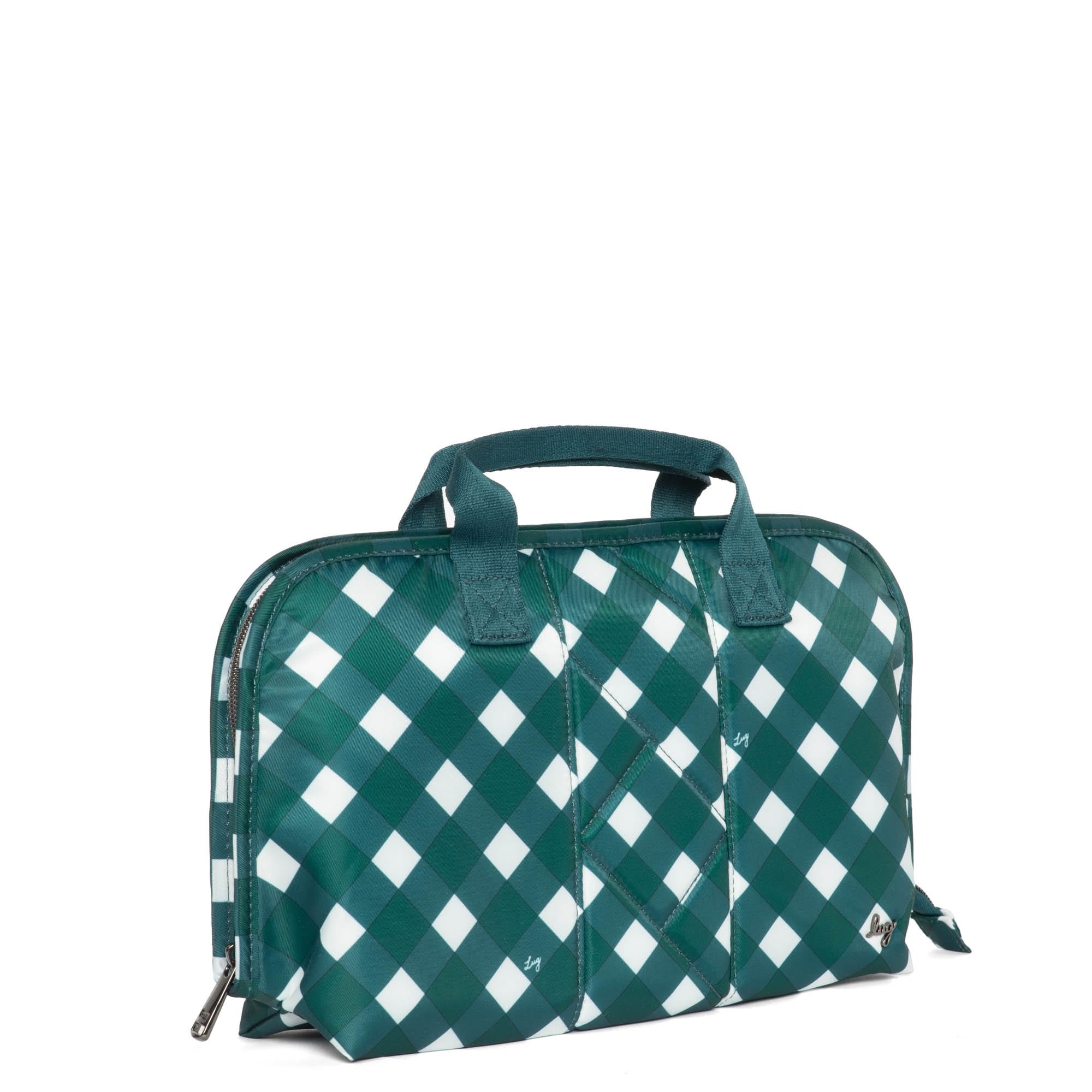 Flash SE Cosmetic Case - GINGHAM EVERGREEN - FlashSE_GinghamEvergreen_02