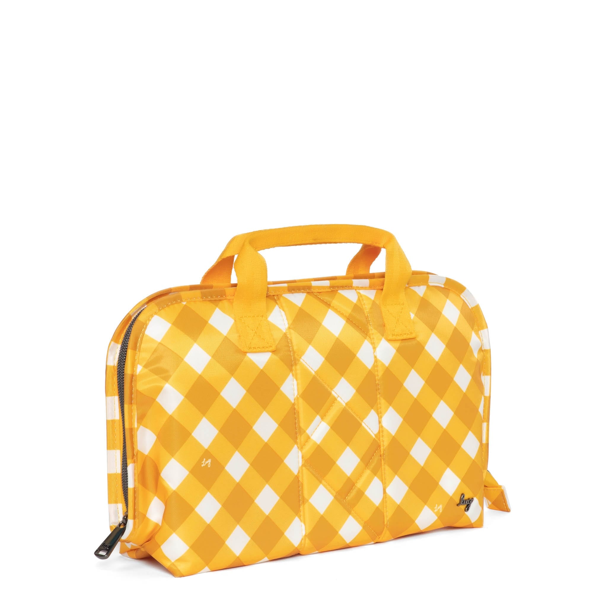 Flash SE Cosmetic Case - GINGHAM MUSTARD - FlashSE_GinghamMustard_02