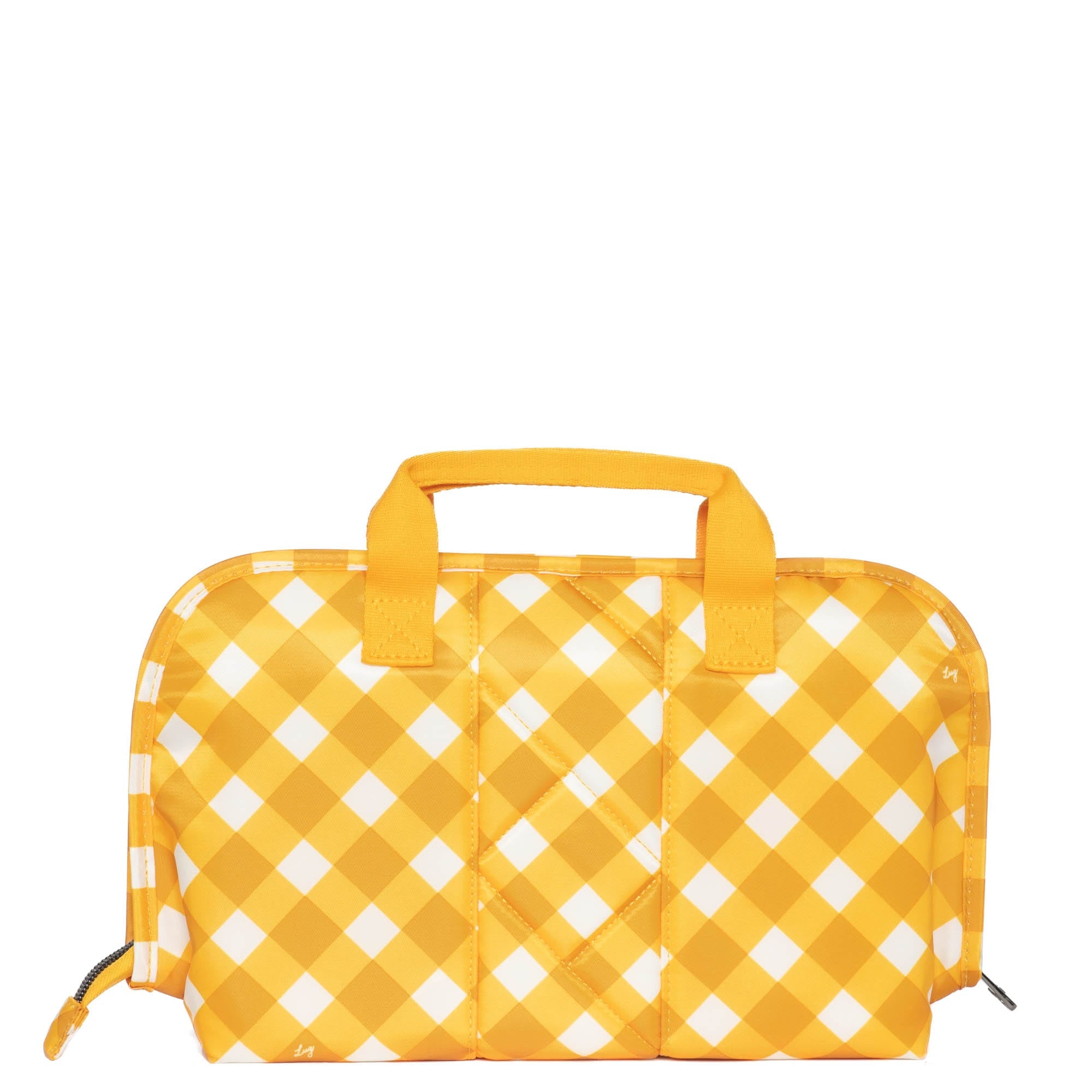 Flash SE Cosmetic Case - GINGHAM MUSTARD - FlashSE_GinghamMustard_04