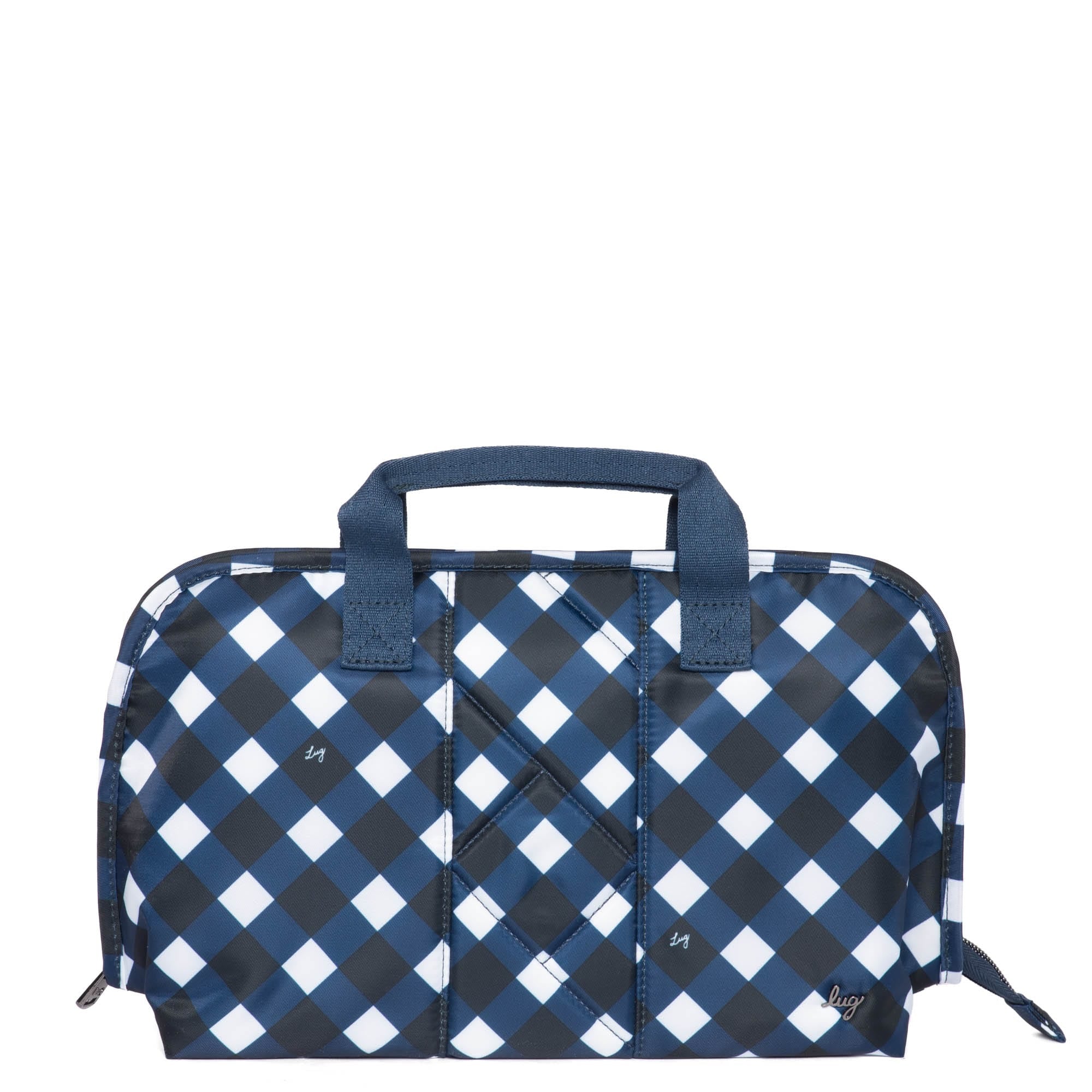 Flash SE Cosmetic Case - GINGHAM NAVY - FlashSE_GinghamNavy_01