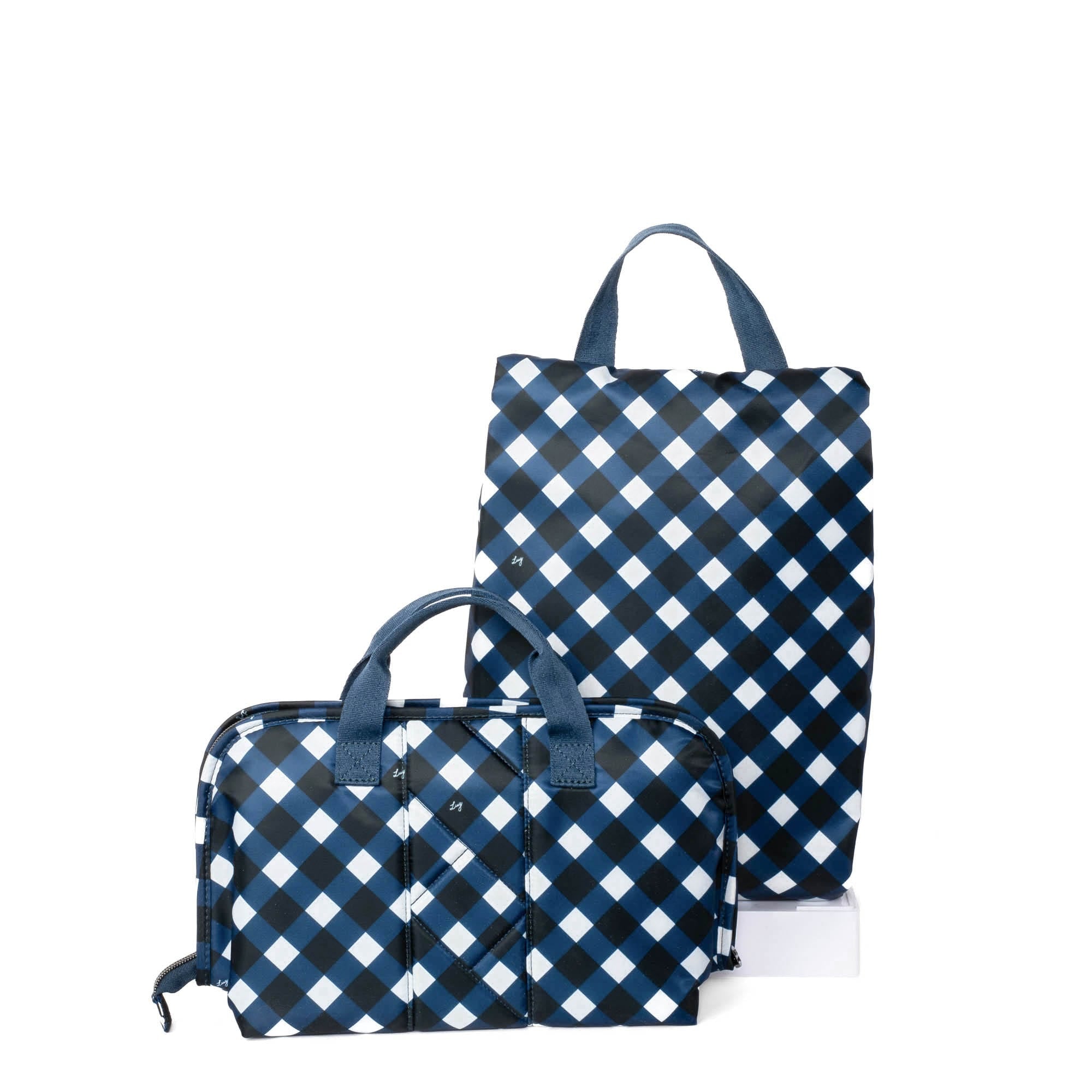 Flash SE & Tuck Travel Set - GINGHAM NAVY - Flash_TuckSet_GinghamNavy_042
