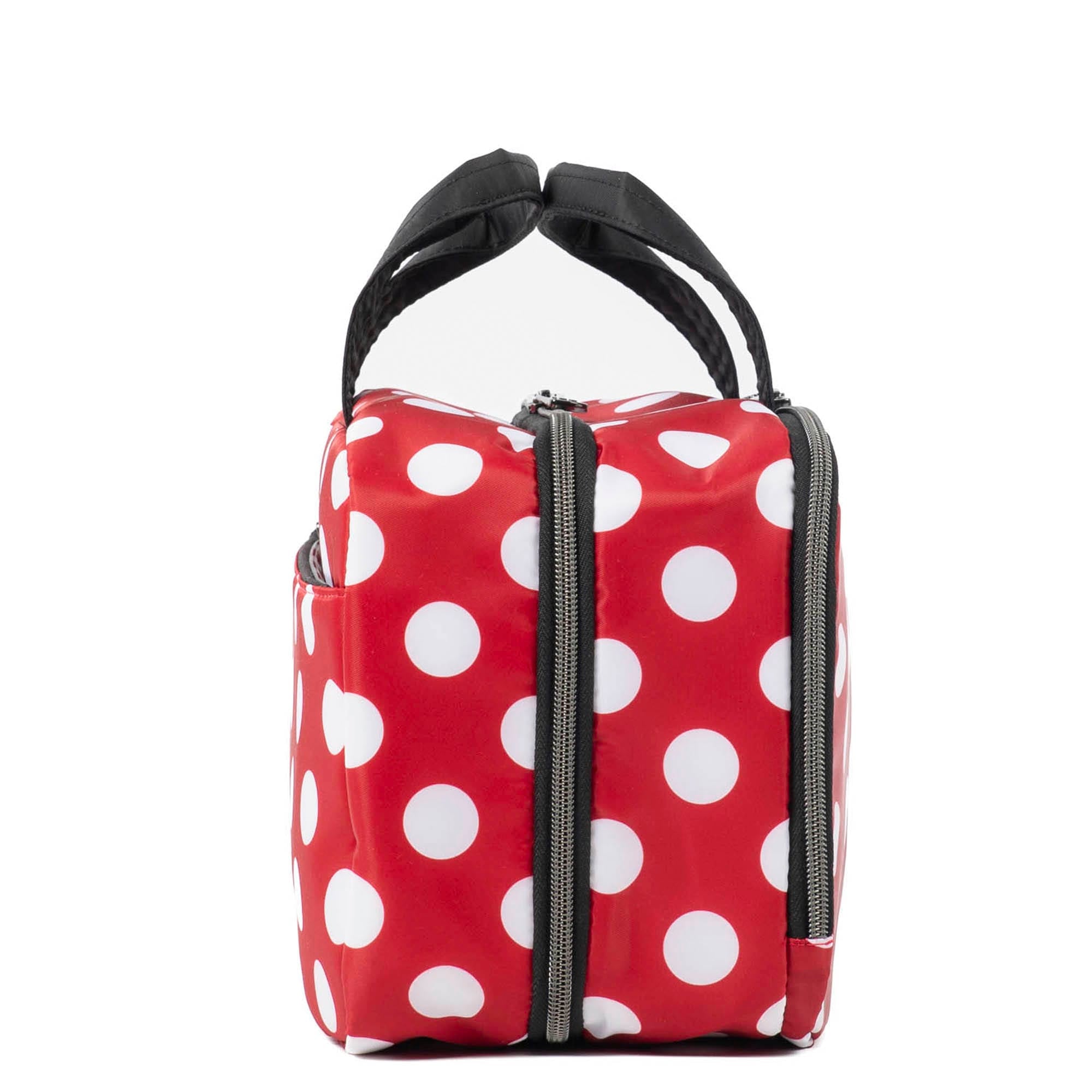 Flatbed Deluxe Cosmetic Case - CRIMSON LARGE DOT - Flatbed_CrimsonLGDot_03
