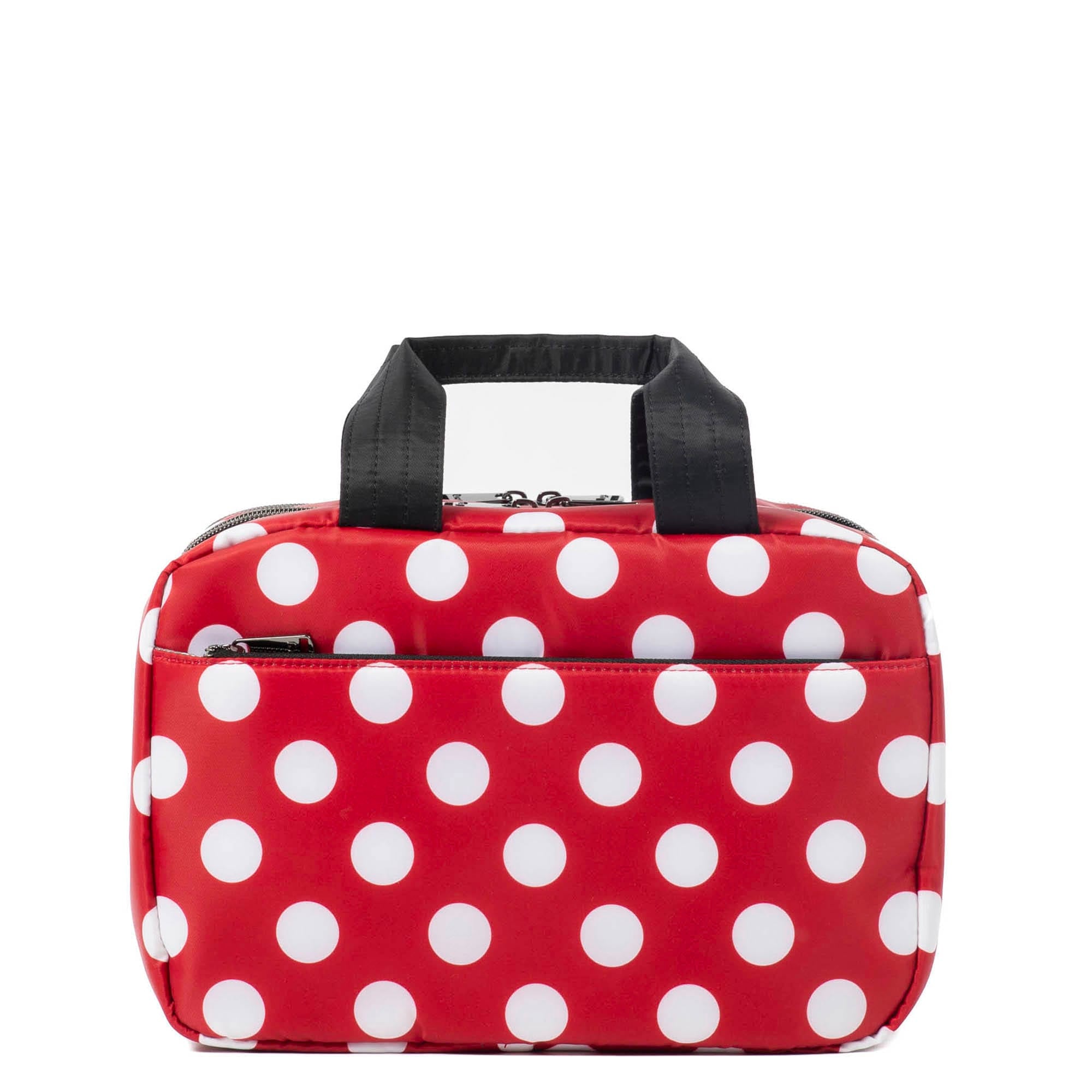 Flatbed Deluxe Cosmetic Case - CRIMSON LARGE DOT - Flatbed_CrimsonLGDot_04