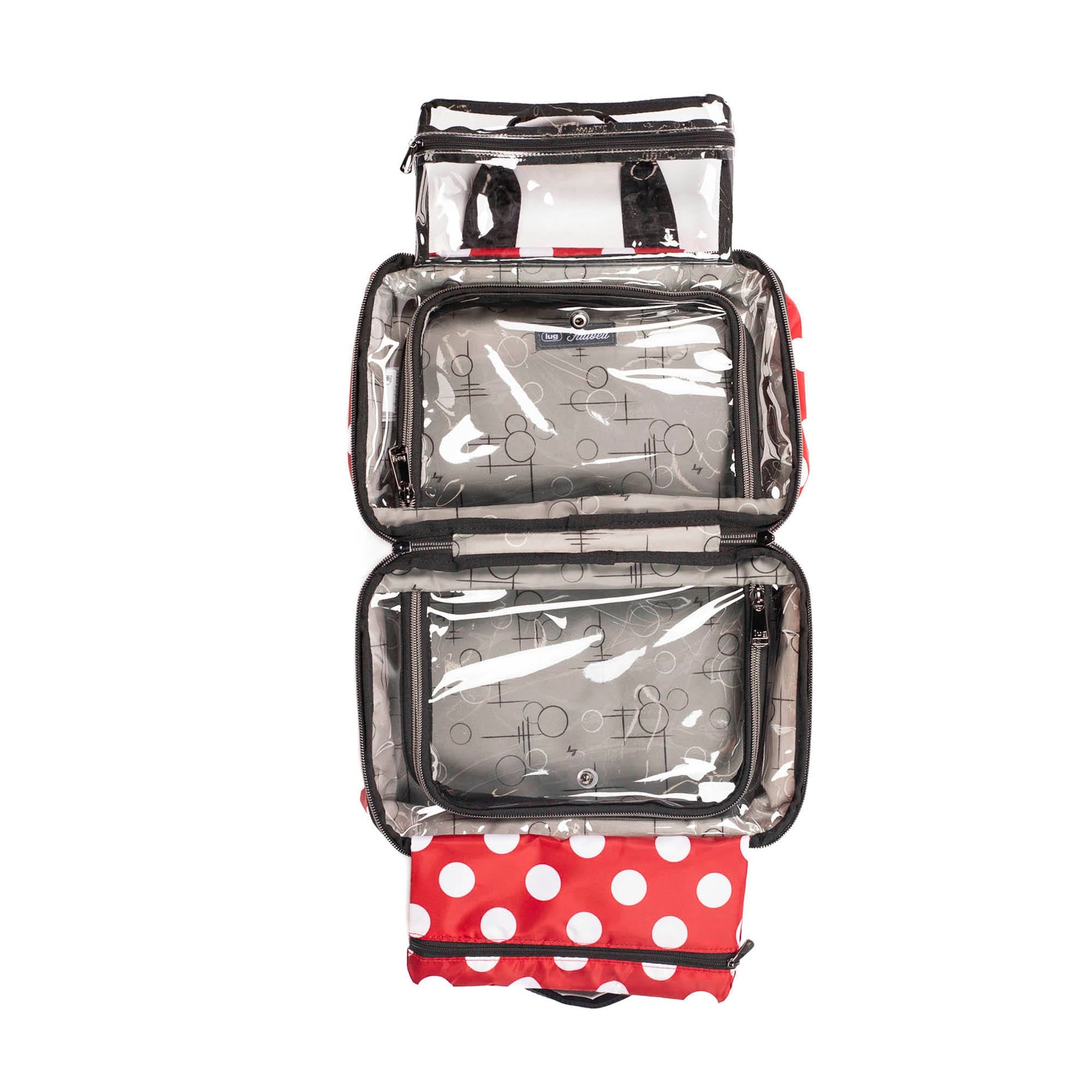 Flatbed Deluxe Cosmetic Case - CRIMSON LARGE DOT - Flatbed_CrimsonLGDot_05