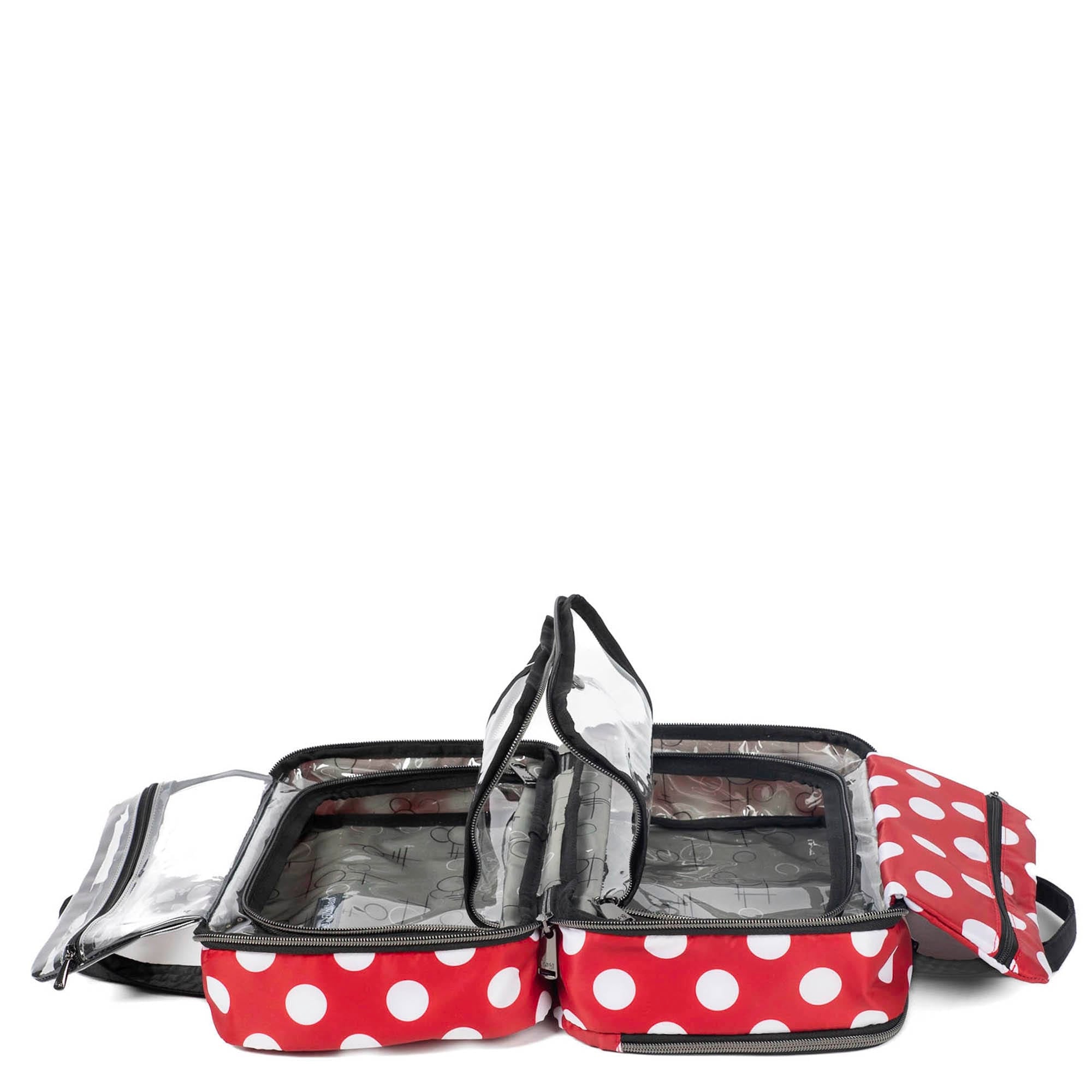 Flatbed Deluxe Cosmetic Case - CRIMSON LARGE DOT - Flatbed_CrimsonLGDot_06