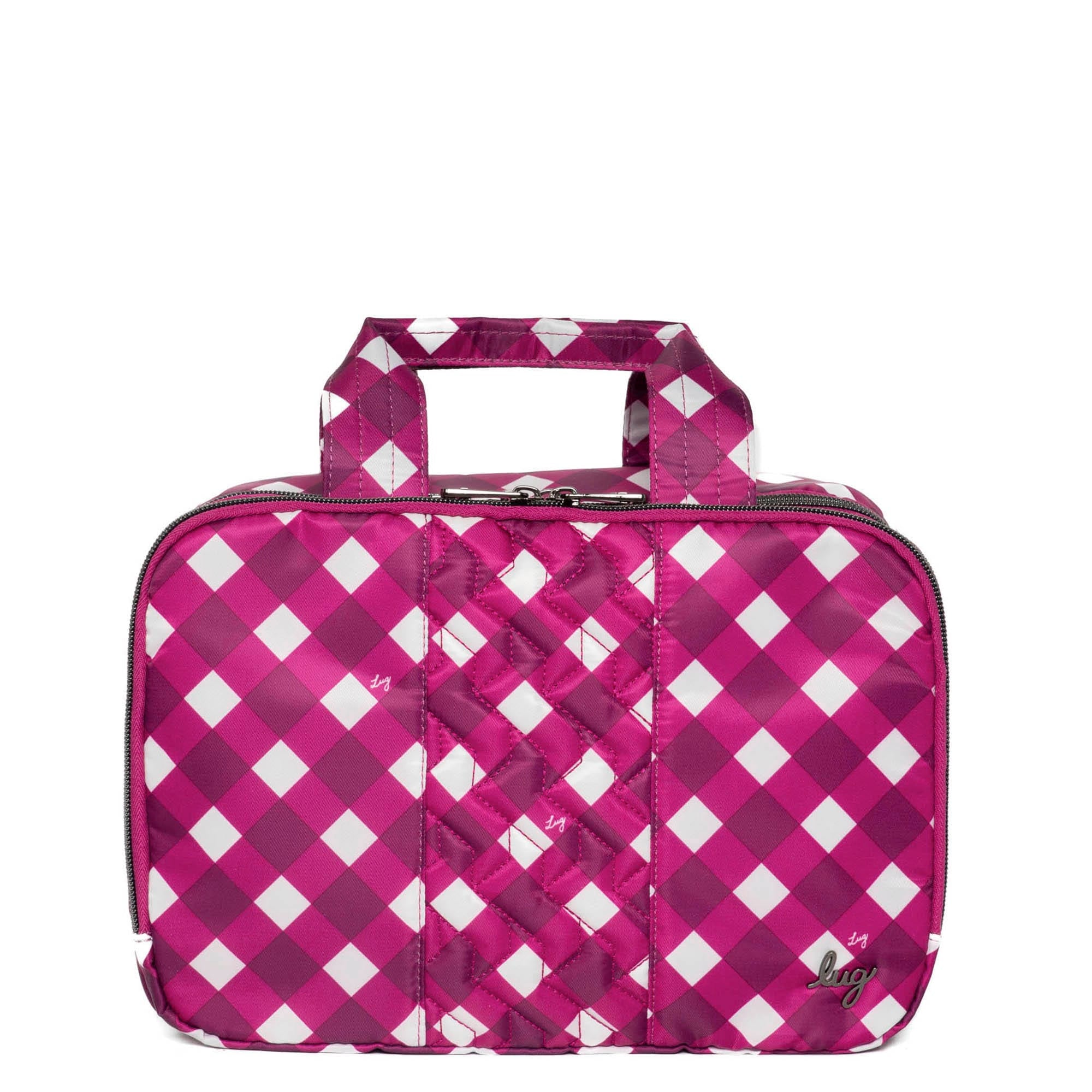 Flatbed Deluxe Cosmetic Case - GINGHAM BERRY - Flatbed_GinghamBerry_01